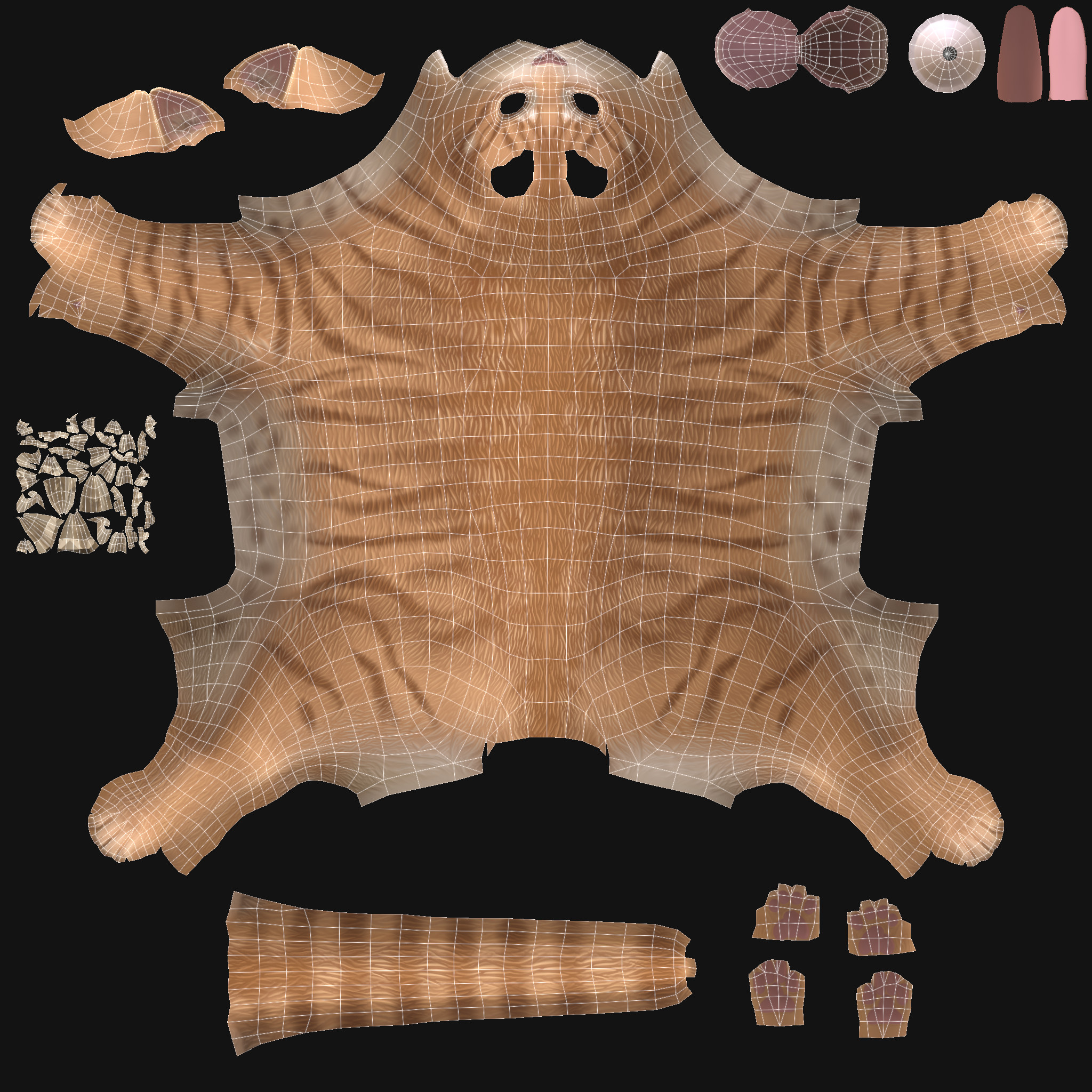 Shorthair cat UVs/texture set