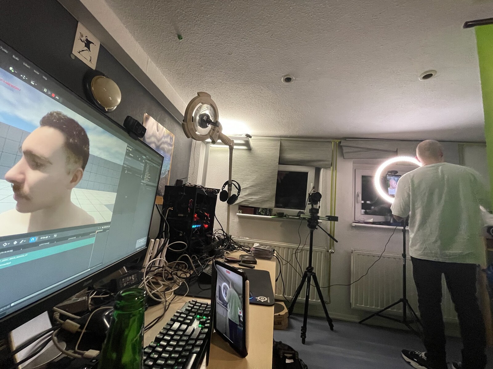 Metahuman animator capture session in a garage LiveLink
