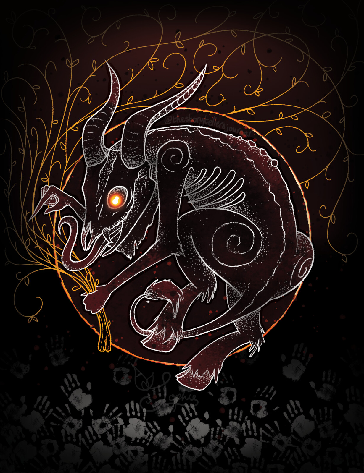 My own version of a 'skeletal' Krampus and his whips of birch
