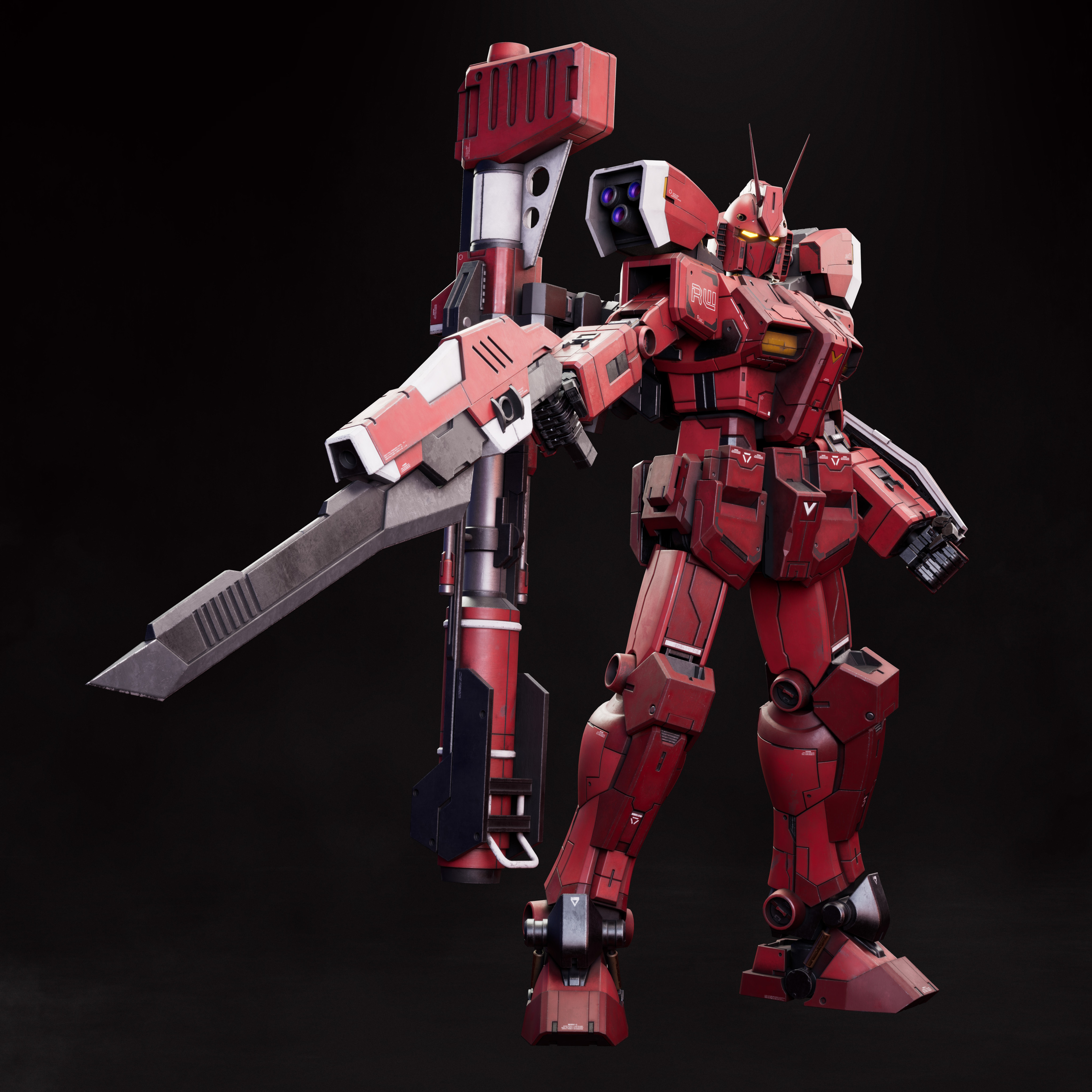 送料無料 百貨店 ArtStation Warrior Red Amazing lll Gundam Perfect PF-78-3 - 個人装備