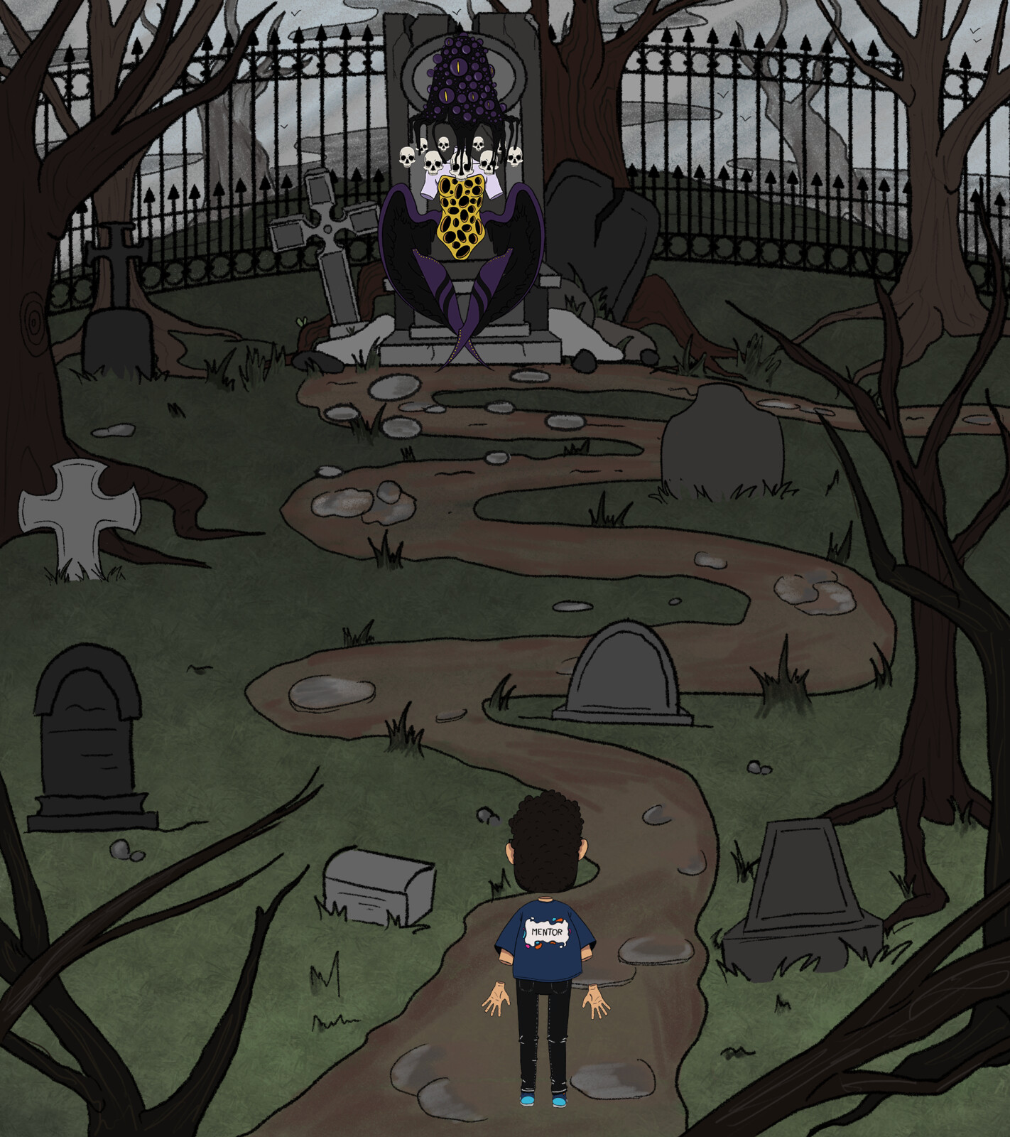 This image illustrates were the character were, on the screen. The Quixant machines had two screens, so, the monster would be in the upper screen and the character would be in the lower screen.