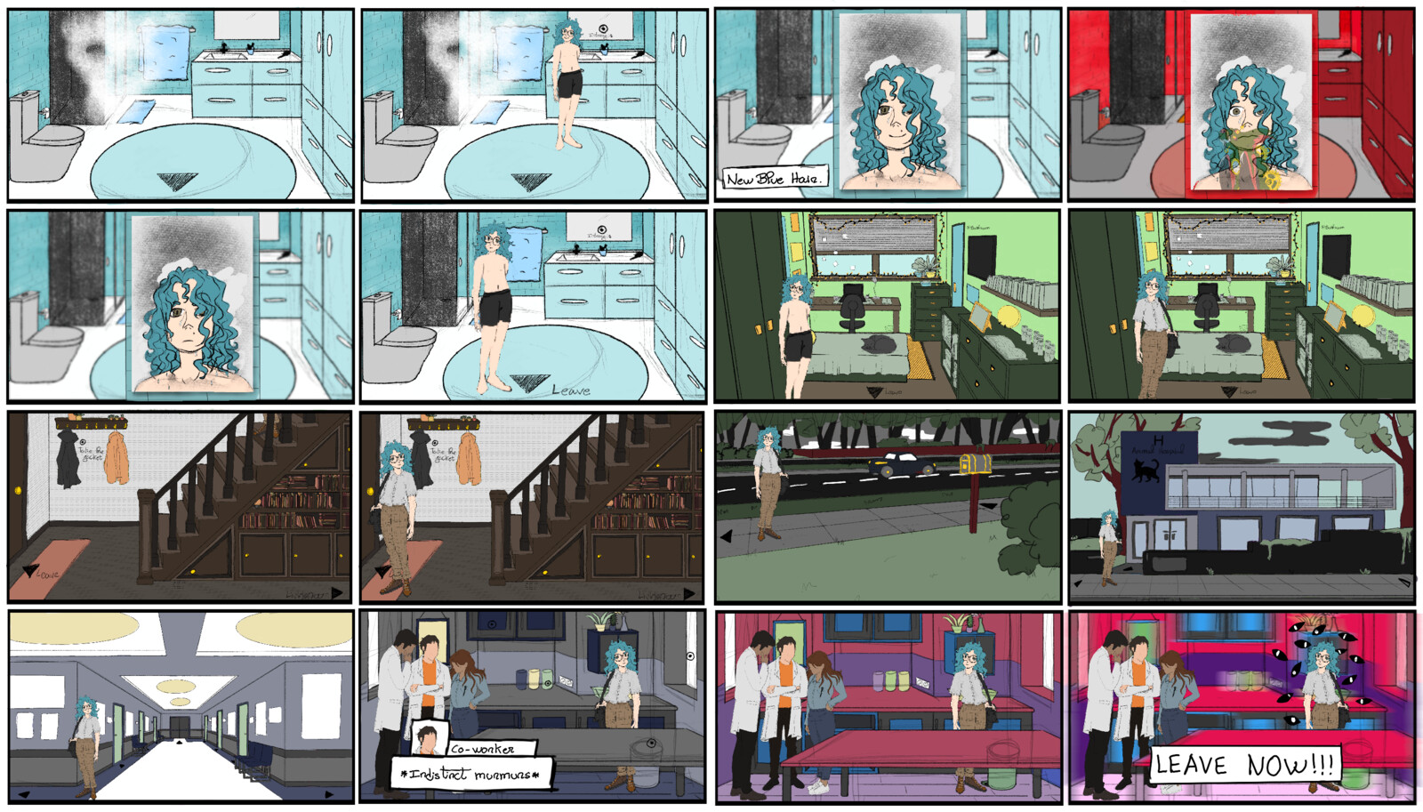 Storyboard/colorscript of a section of the game.