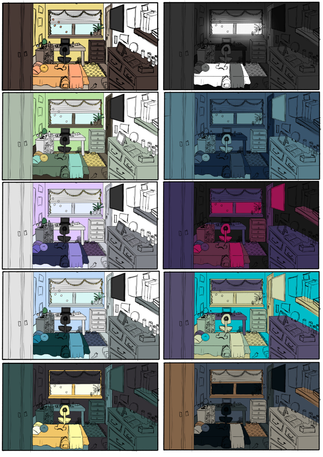 Background color studies.