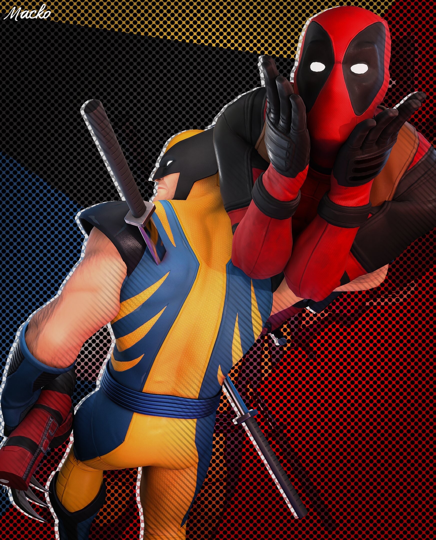ArtStation Fortnite Deadpool and Wolverine ️💛