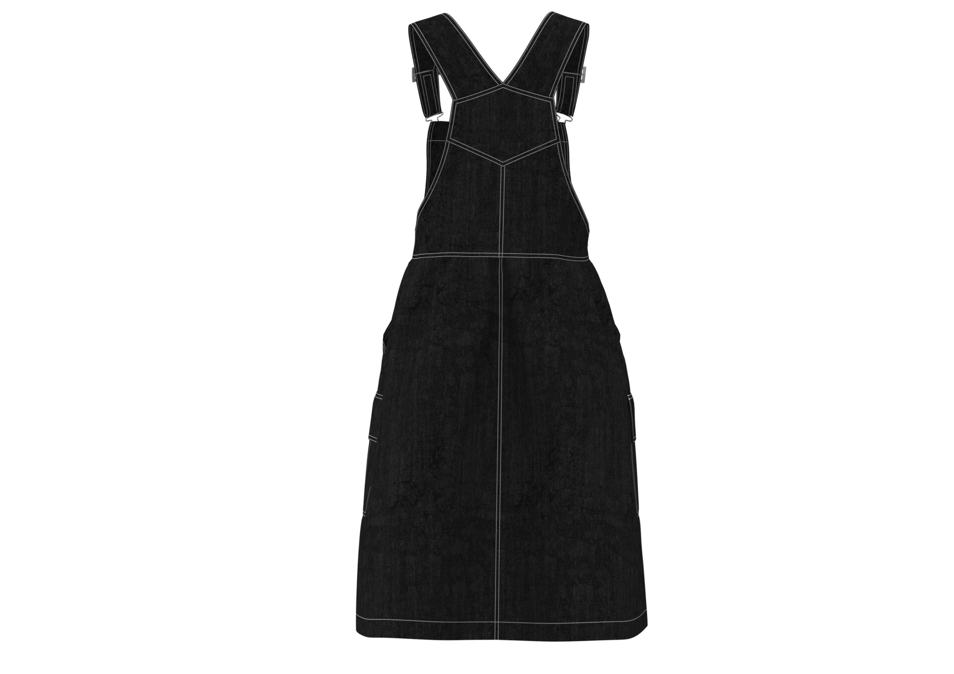 ArtStation Black Denim Overall Dress