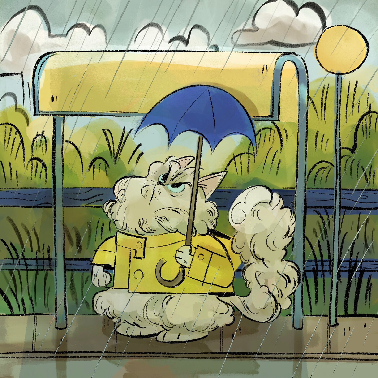 Cloud with raindrops