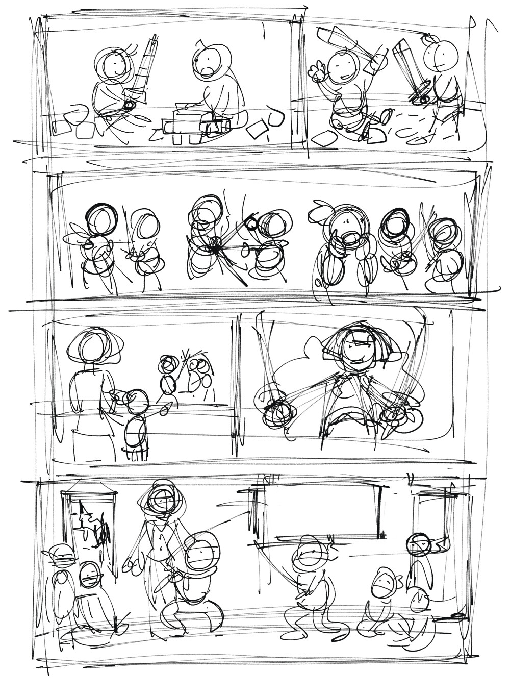 Sketch for the Ninja School comic.