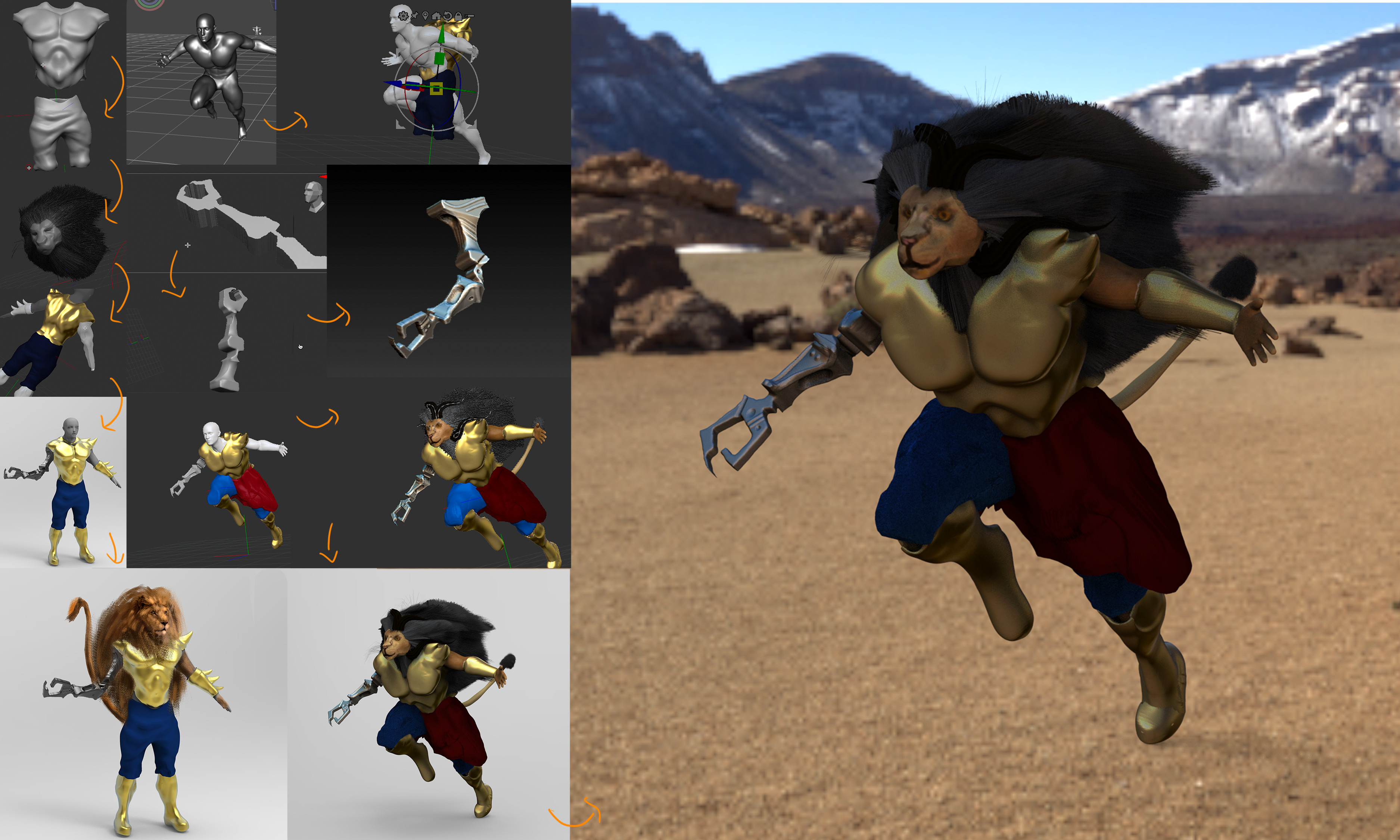 3D sculpting and render