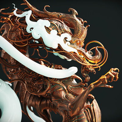 ArtStation - 惊霄(Dragon Breaking the Clouds)·Texture Version