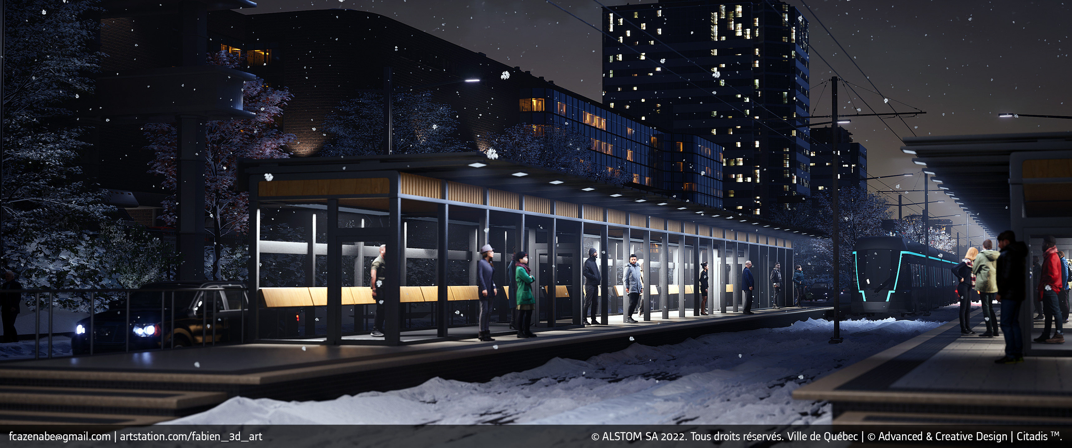 Video realized with Unreal Engine 5 at Alstom for the tram of Quebec city | © ALSTOM SA 2022. Tous droits réservés. Ville de Québec | © Advanced &amp; Creative Design | Citadis TM.