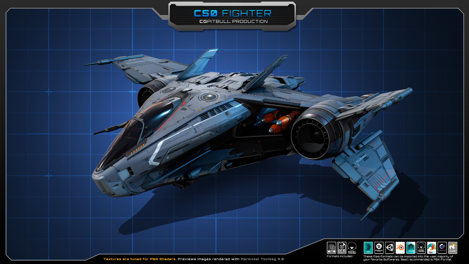ArtStation - C50 - Fighter Spacecraft