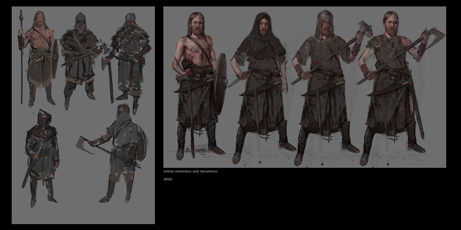 Early sketches and iterations