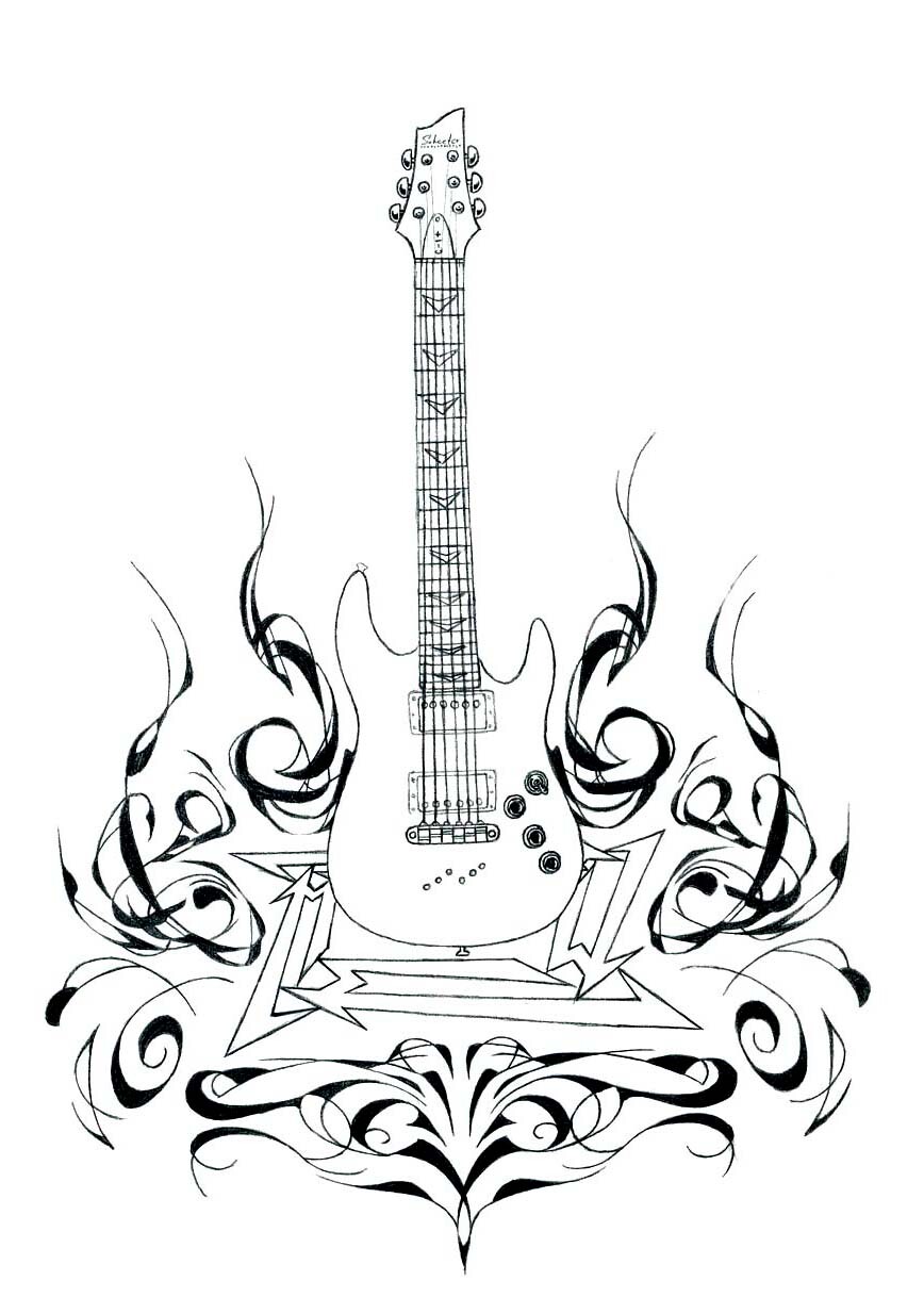 Madame Mim Tattoos - 🎸 for @callummarkwilliams . . . #tattoo #cardiff  #southwalestattoo #blacklines #blackwork #black #uktattoo  #welshtattoosociety #blackandgreytattoo #tattoowork #blxckink #blxckwork # guitar #guitartattoo #musictattoo #music ...