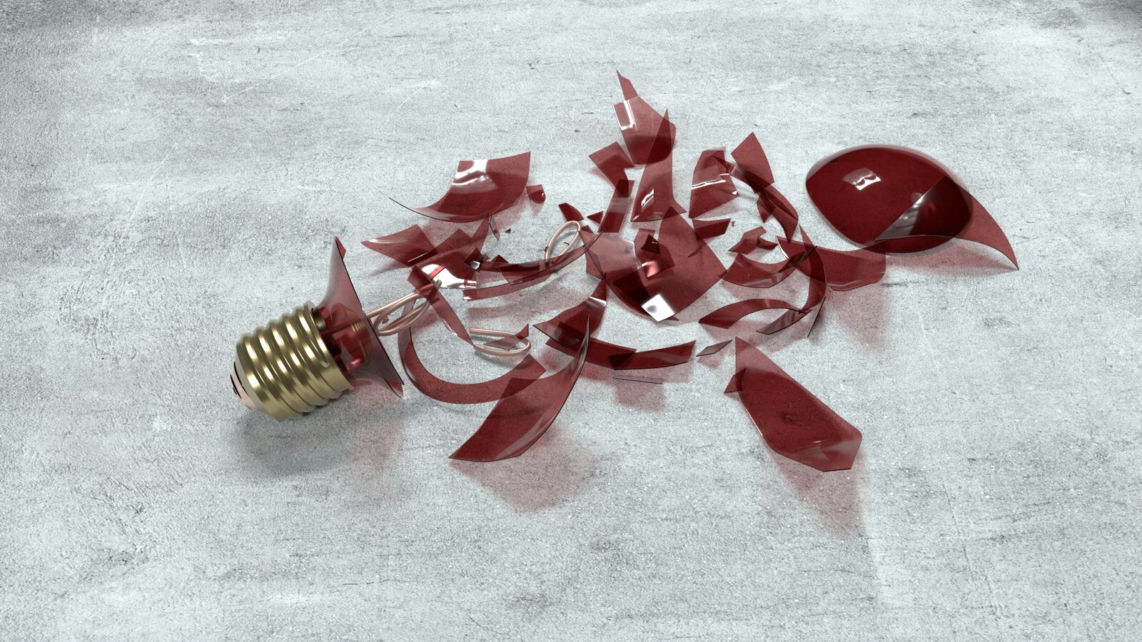 A still frame render of the shaders applied to the Light Bulb.