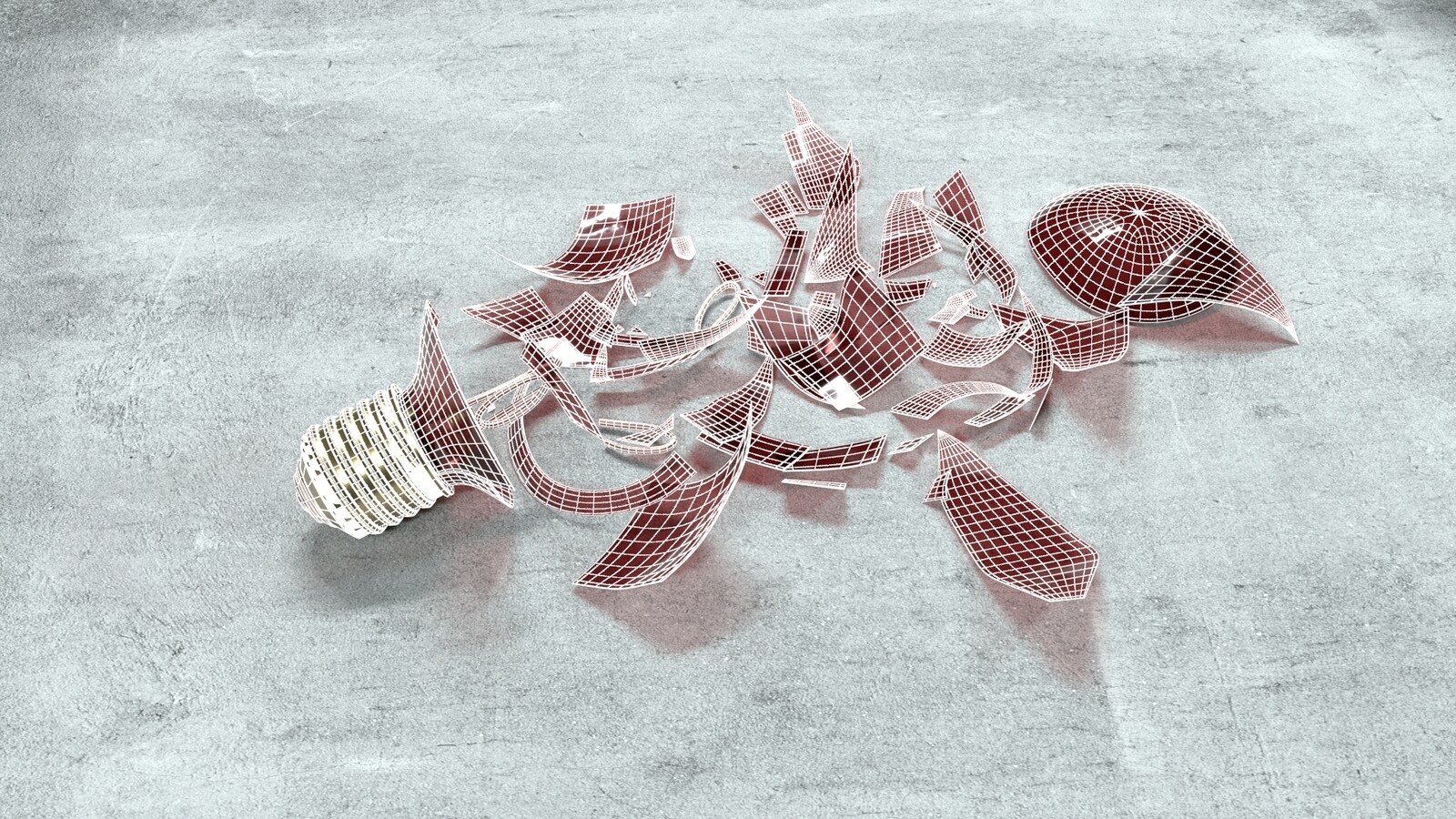 A still frame render of the wireframe of the Light Bulb