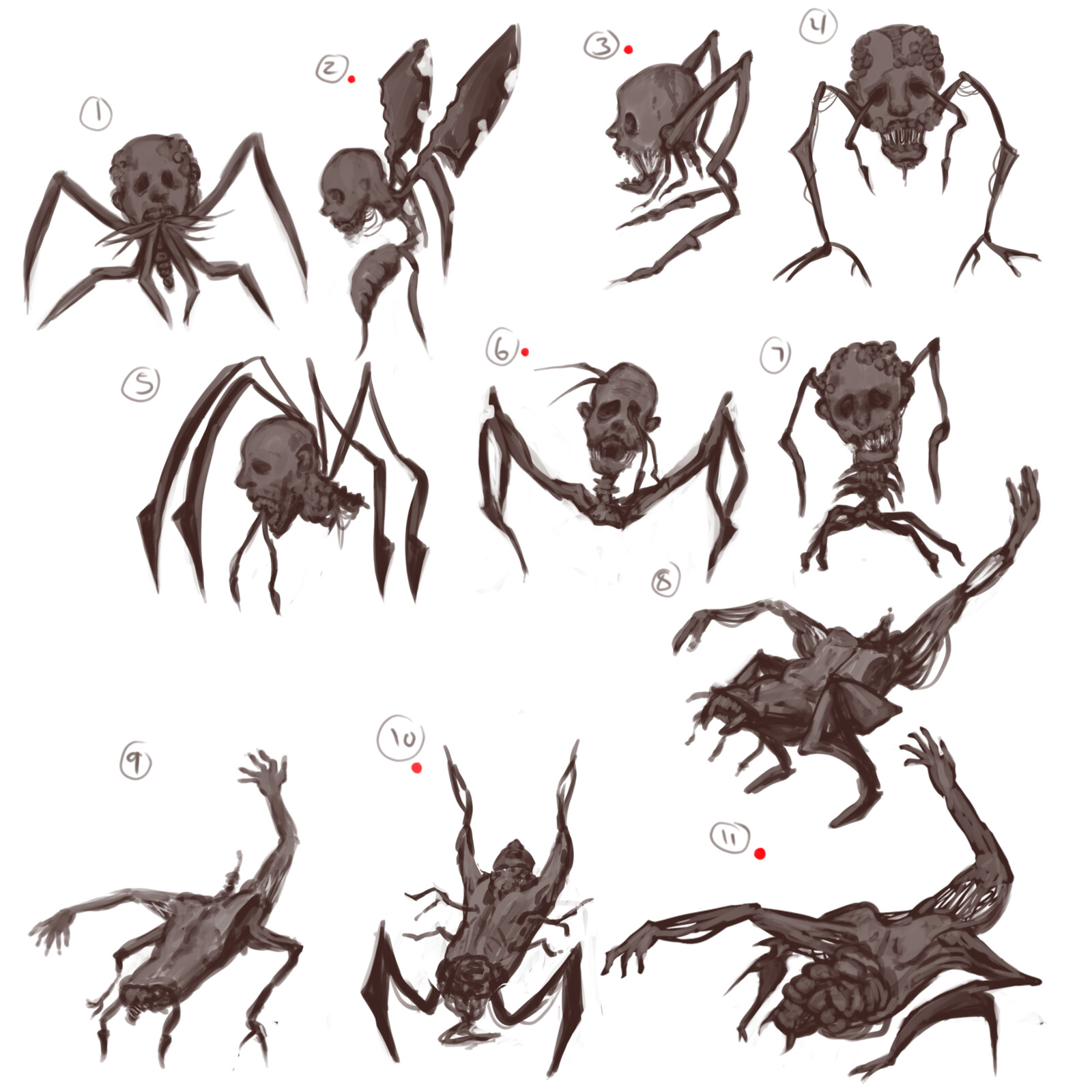 First sketches from thumbnails 