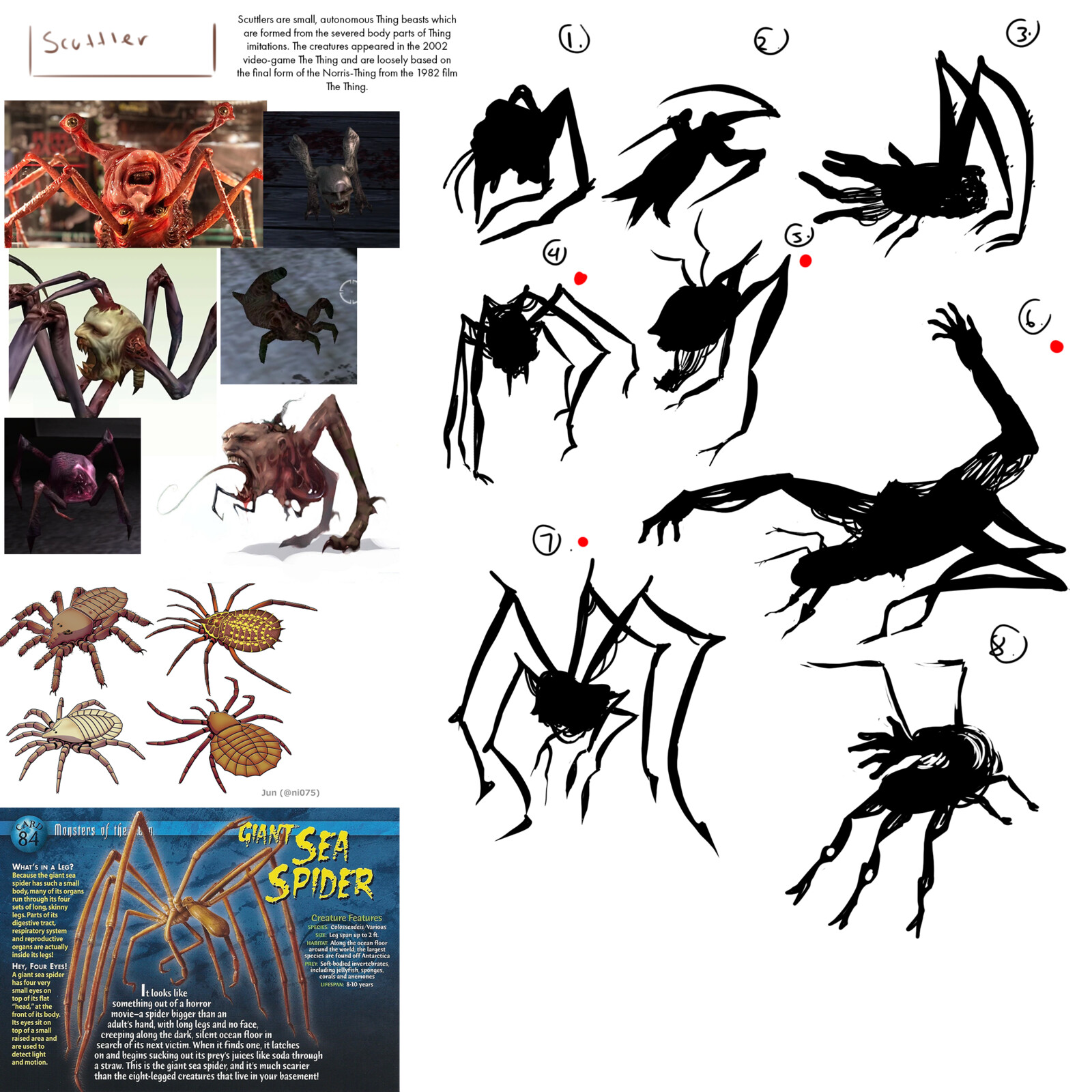 Inspiration from the game and movie assets but also incorporating ancient spiders and some spiders native to Antarctica.