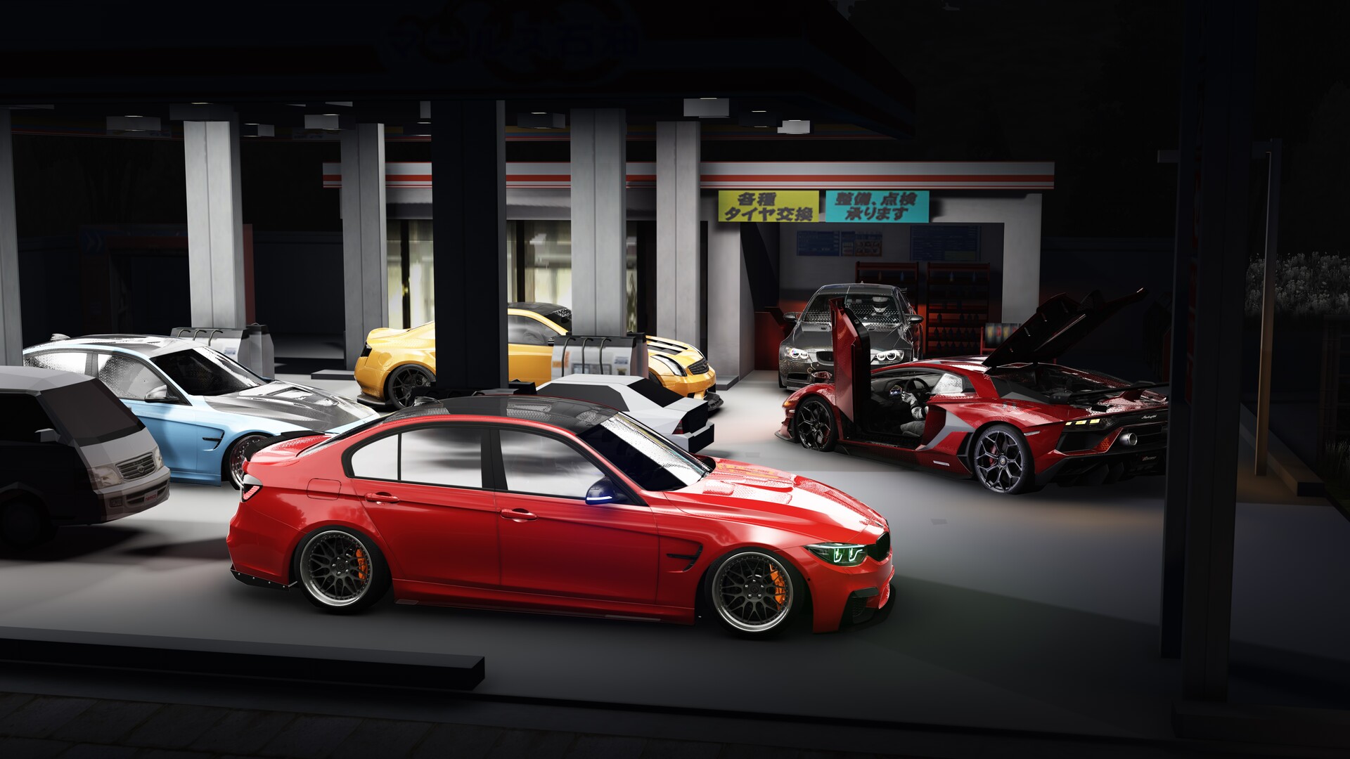 ArtStation Car Meet in Assetto Corsa on Nihon Turismo Map