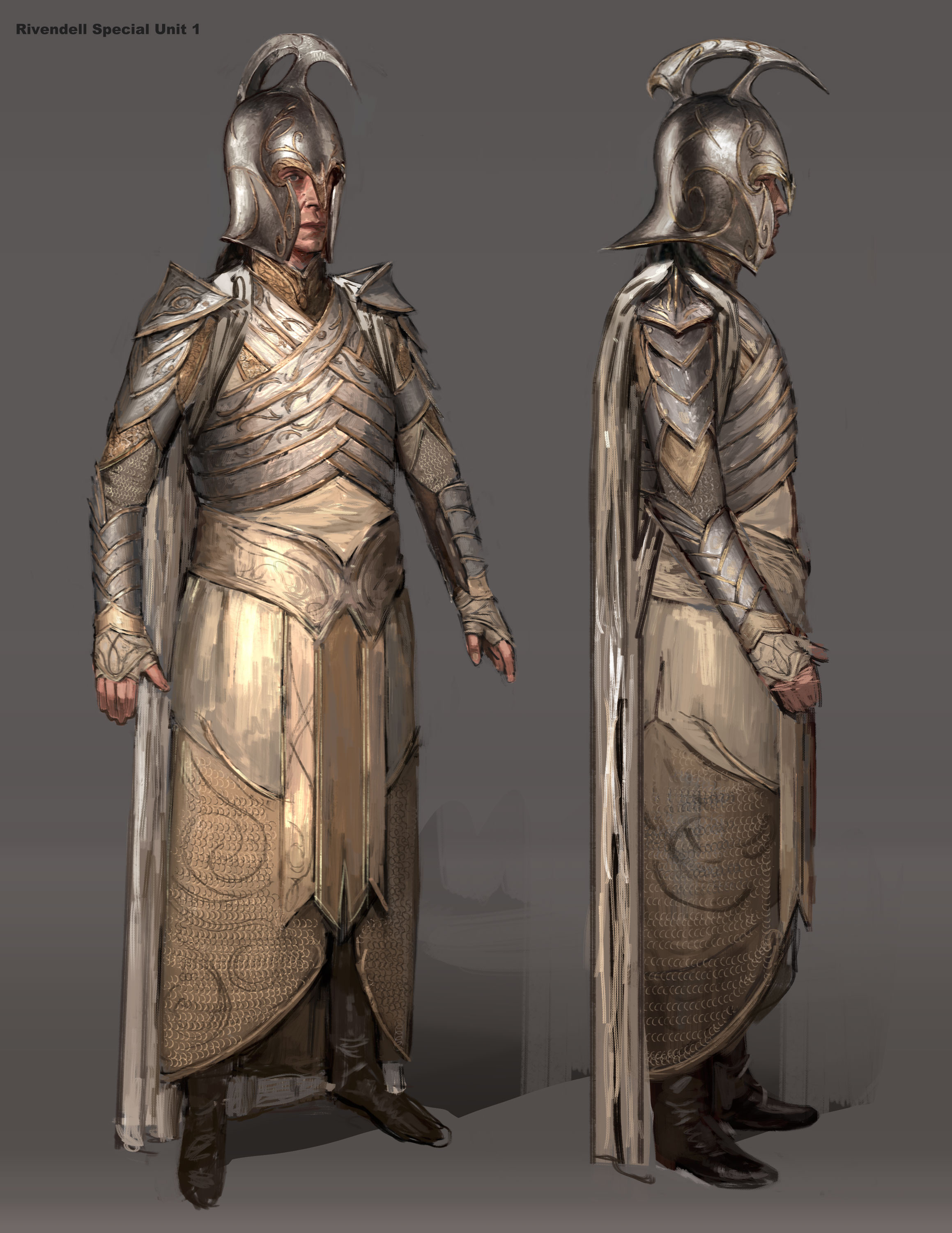 Rivendell special unit. Was tasked with creating a new outfit for a higher class warrior for the Rivendell faction. Inspired by concepts from the game Middle earth: Shadow of Mordor (2014).