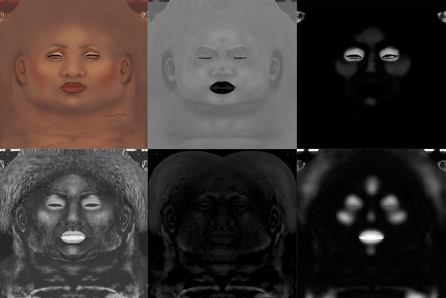 Face Maps: Base Color, Roughness, Metallic, Specular, Displacement, Coat 