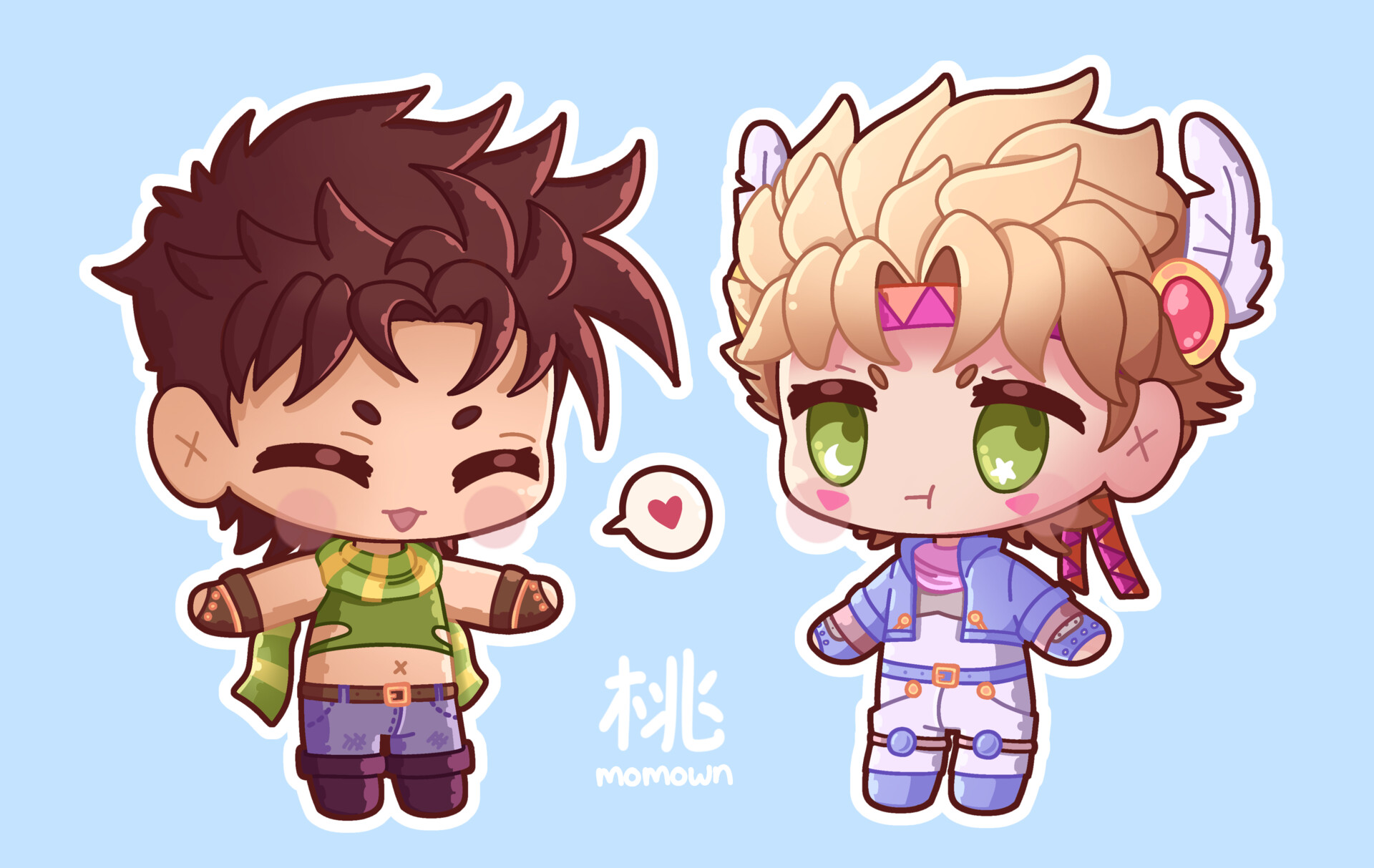 ArtStation - Joseph Joestar and Caesar Zeppeli Chibi