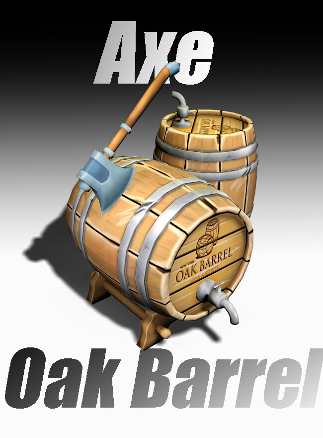 ArtStation axe & oak barrel