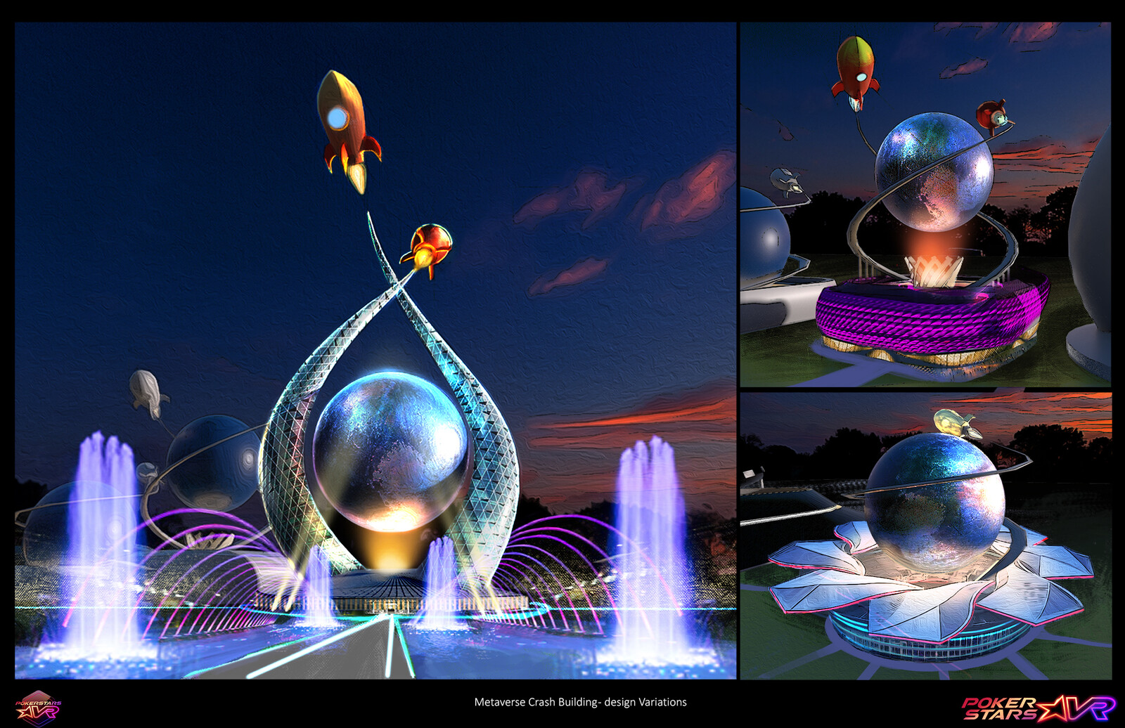 Neo Vegas  - Pokerstars VR Background Building Concepts