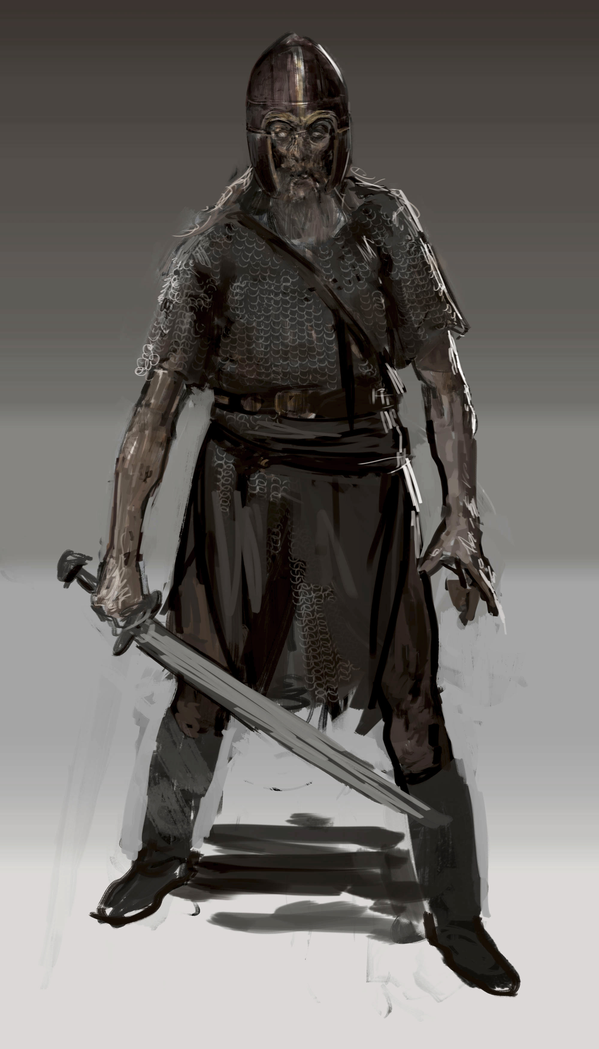 Unfinished render of an undead viking. Concept was supposed to be one of many redesigns of Skyrim's Draugr enemy type, but the idea was abandoned. Inspired by the movie The Northman (2022).