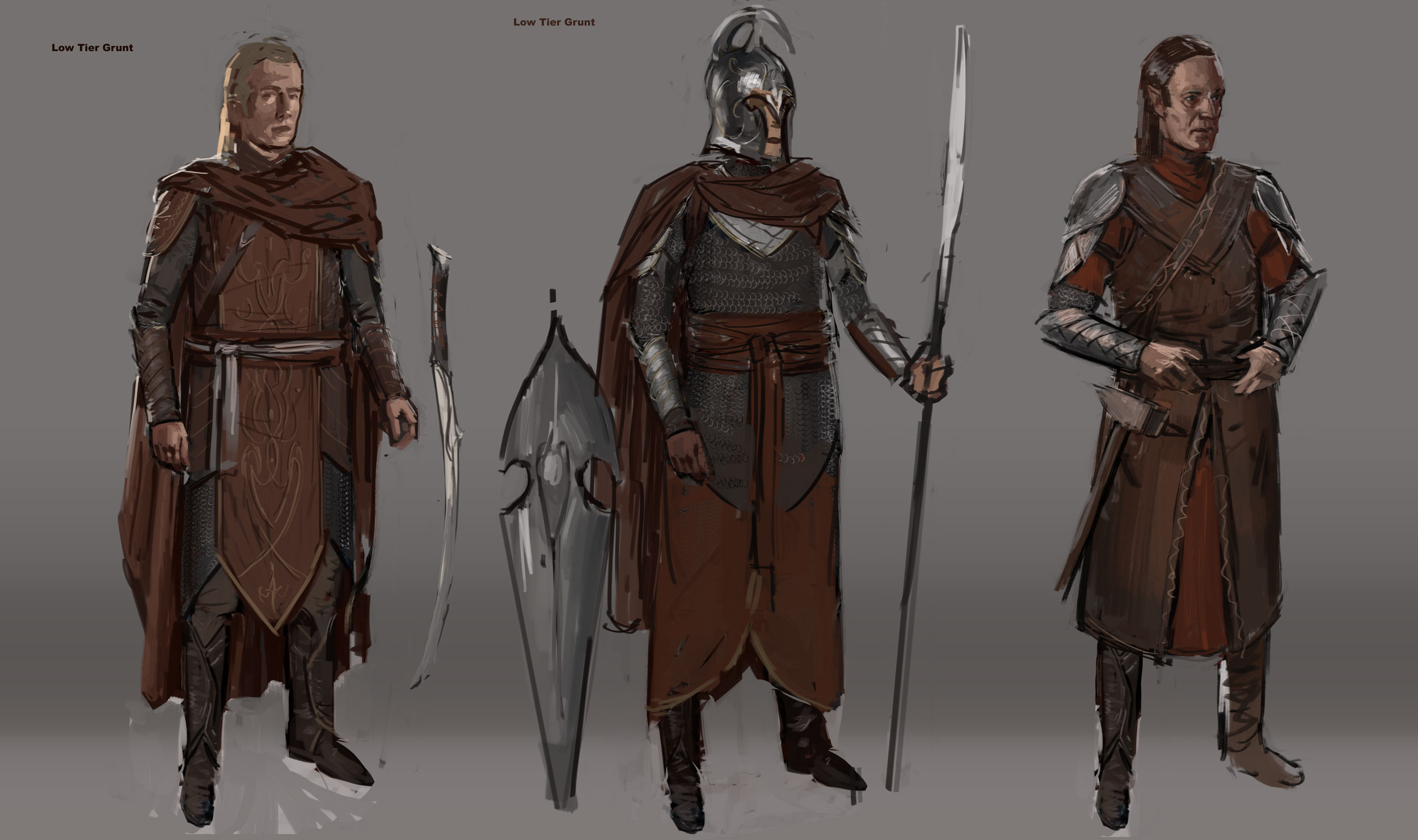 Early sketches of lower tier units.