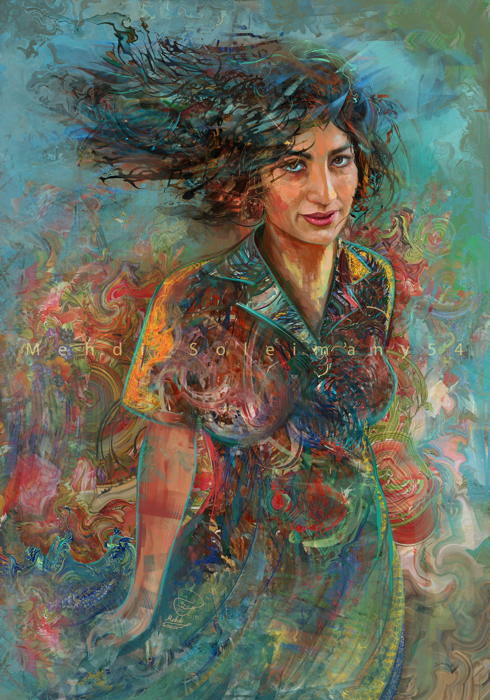 ArtStation Portrait Of Forough Farrokhzad Female Poet ArtStation Portrait Of Forough Farrokhzad Female Poet