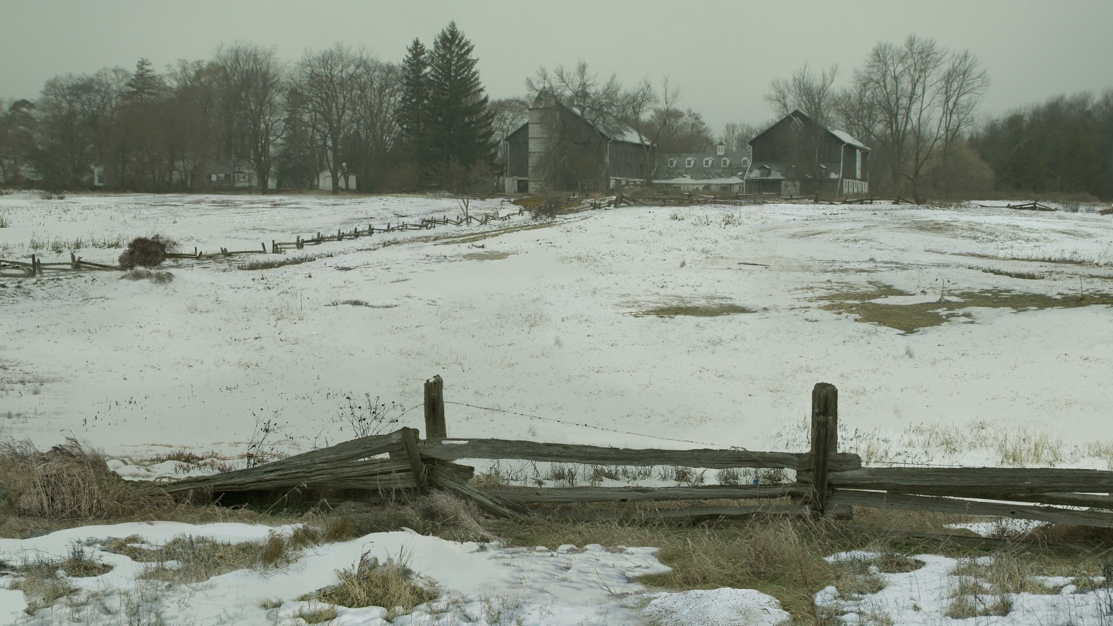 shot from orphan black 
adding snow