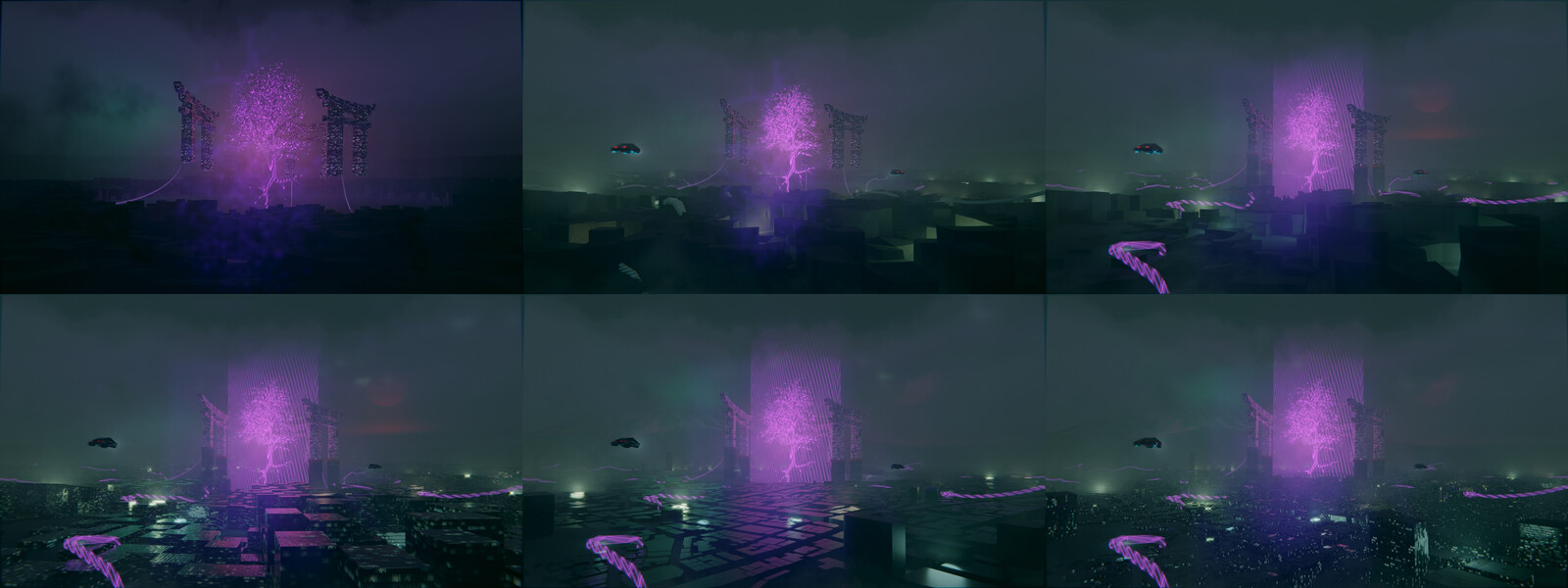 Some iterations of the scene development process