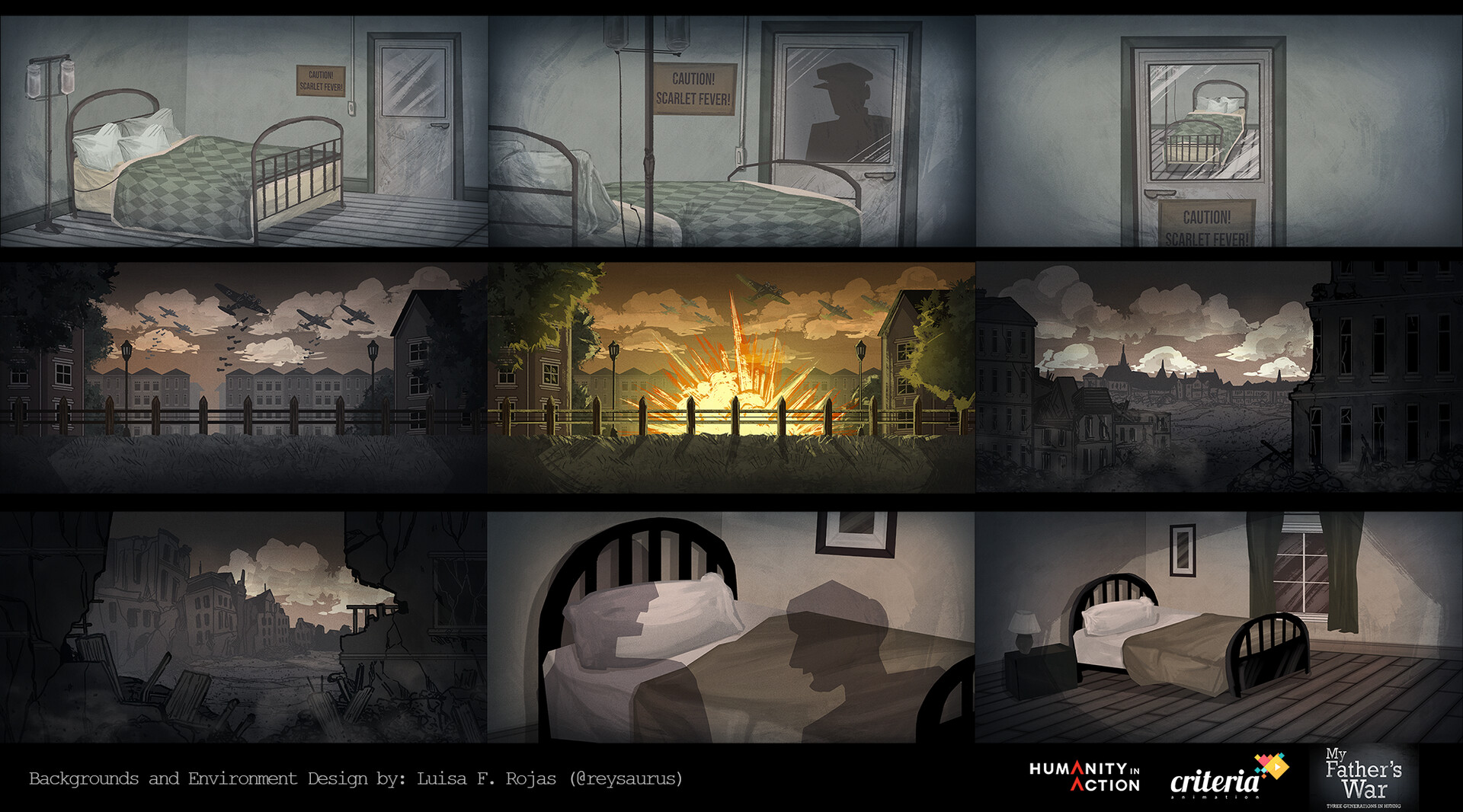 Luisa F Rojas - Background Design For My Father's War (2022)