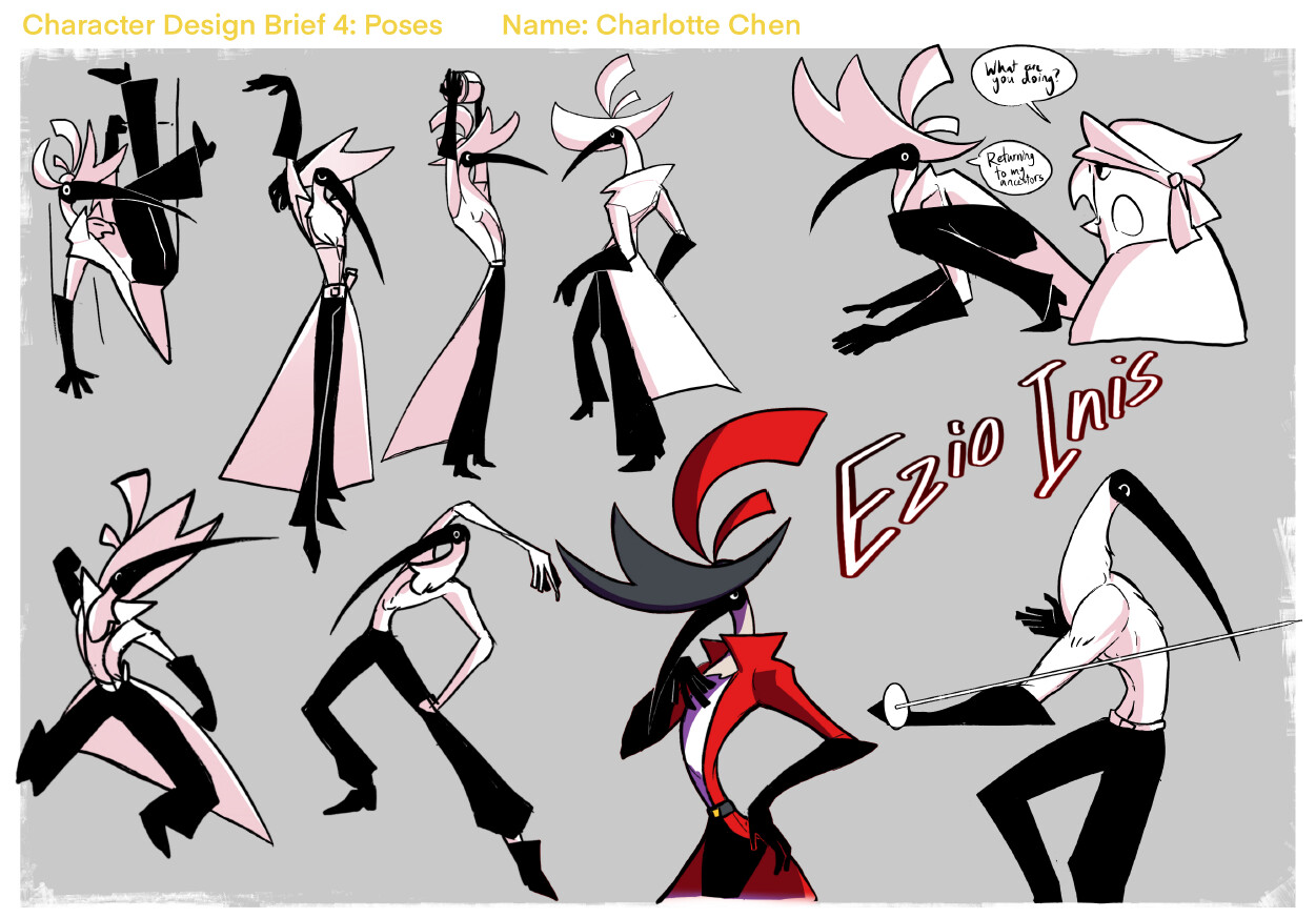 Ezio Inis pose sketches