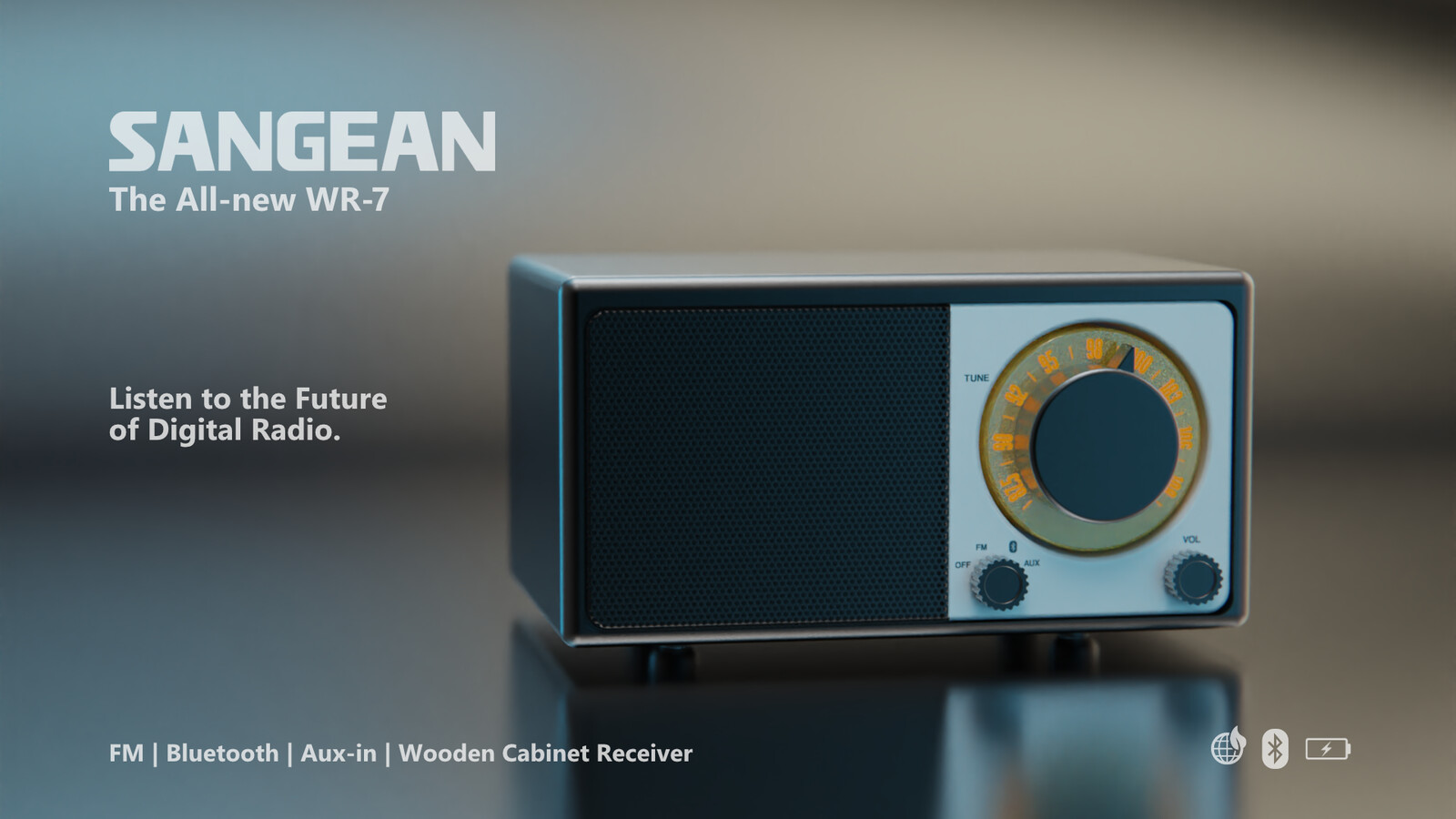 Sangean WR2 Product Visualization