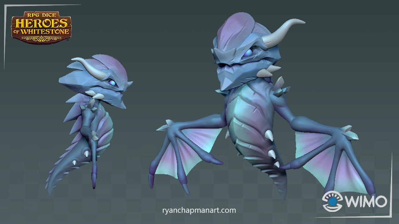 We needed some small enemies to share an existing flying rig, so I concept sculpted these dragon whelps to fit the needs of Design. 