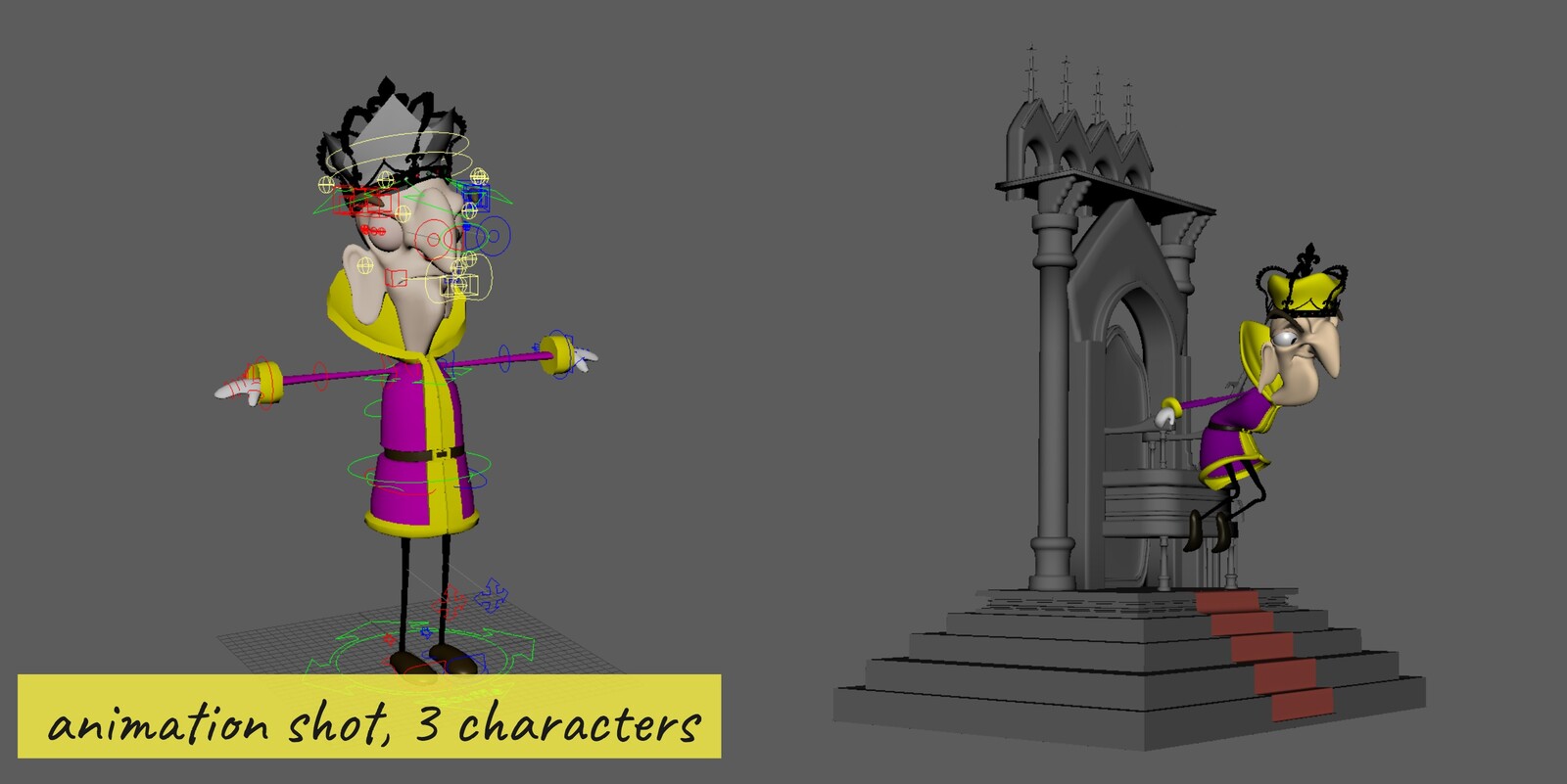  The Little Painter short film, 3 characters animation shot