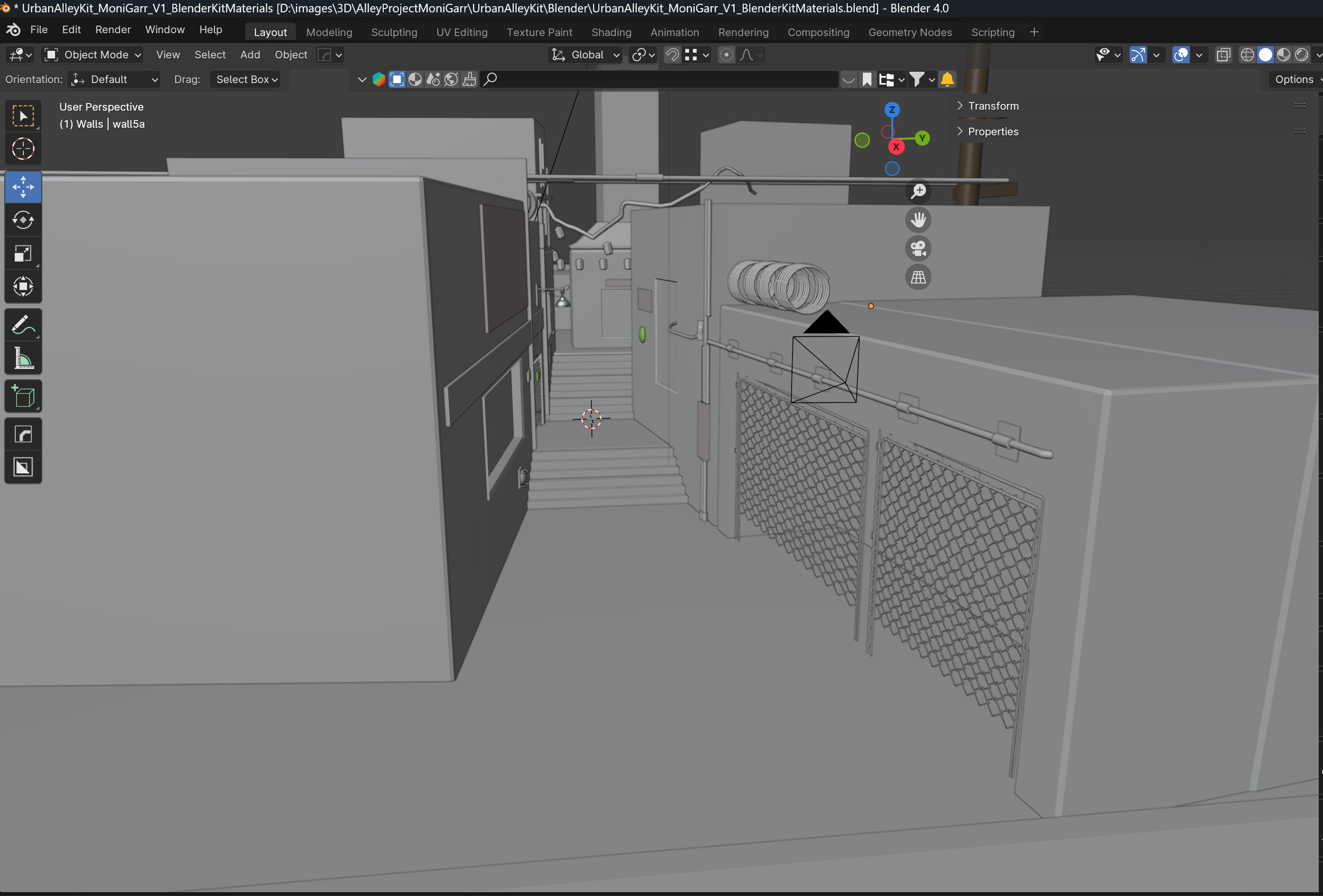 3D Hard Surface Modeling by MoniGarr - Urban Alley Environment inspired by Michel Voogt’s  illustration "KZ2 Helghan alley"