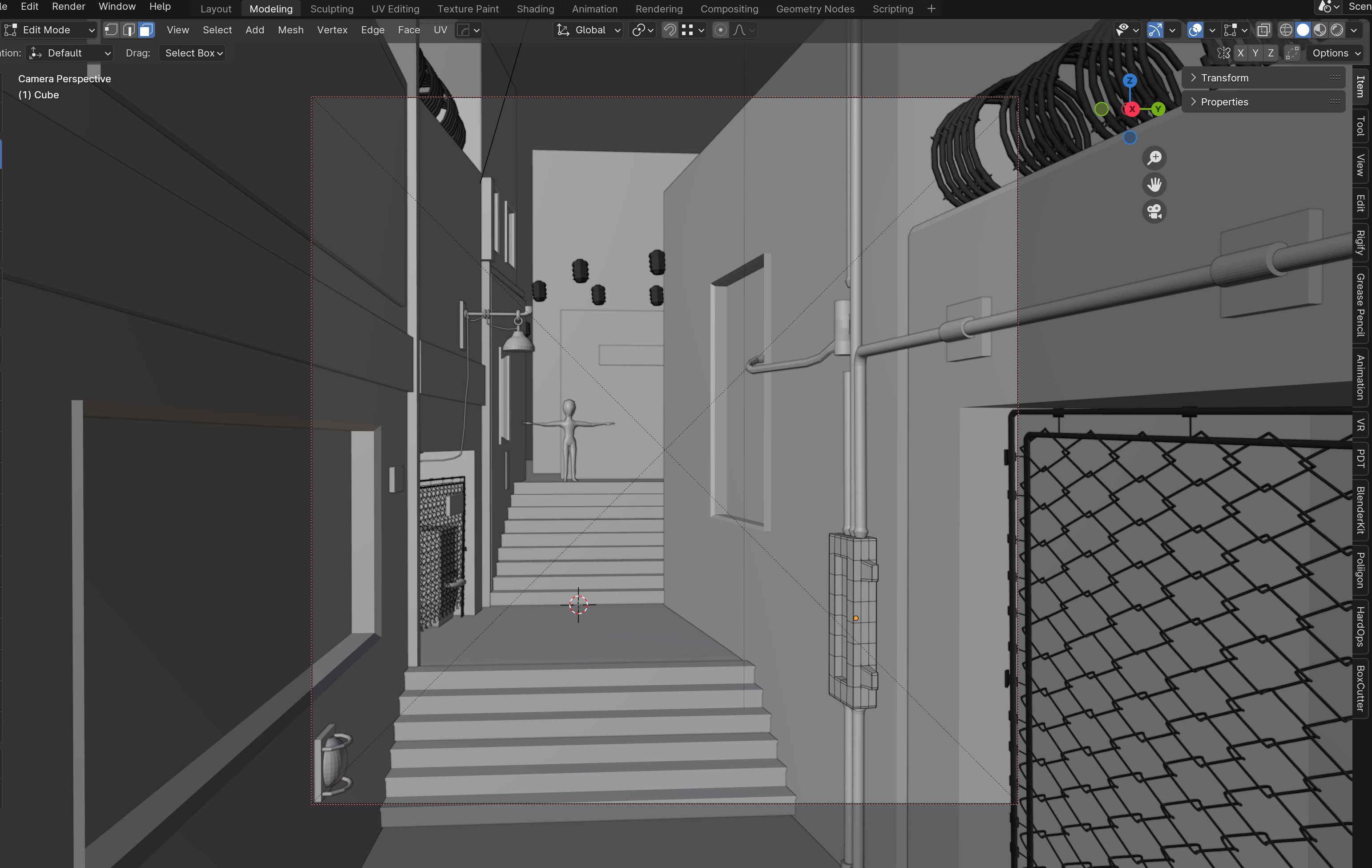 3D Hard Surface Modeling by MoniGarr - Urban Alley Environment inspired by Michel Voogt’s  illustration "KZ2 Helghan alley"