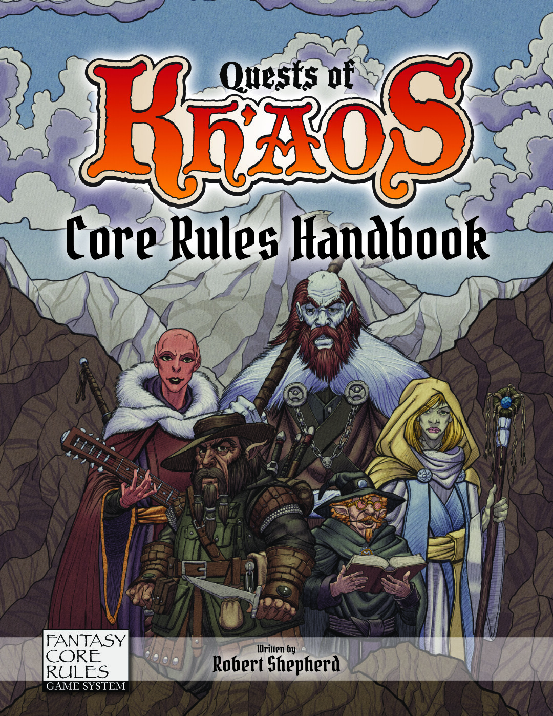 Cover design for the Quests of Kh'Aos Core Rules Handbook