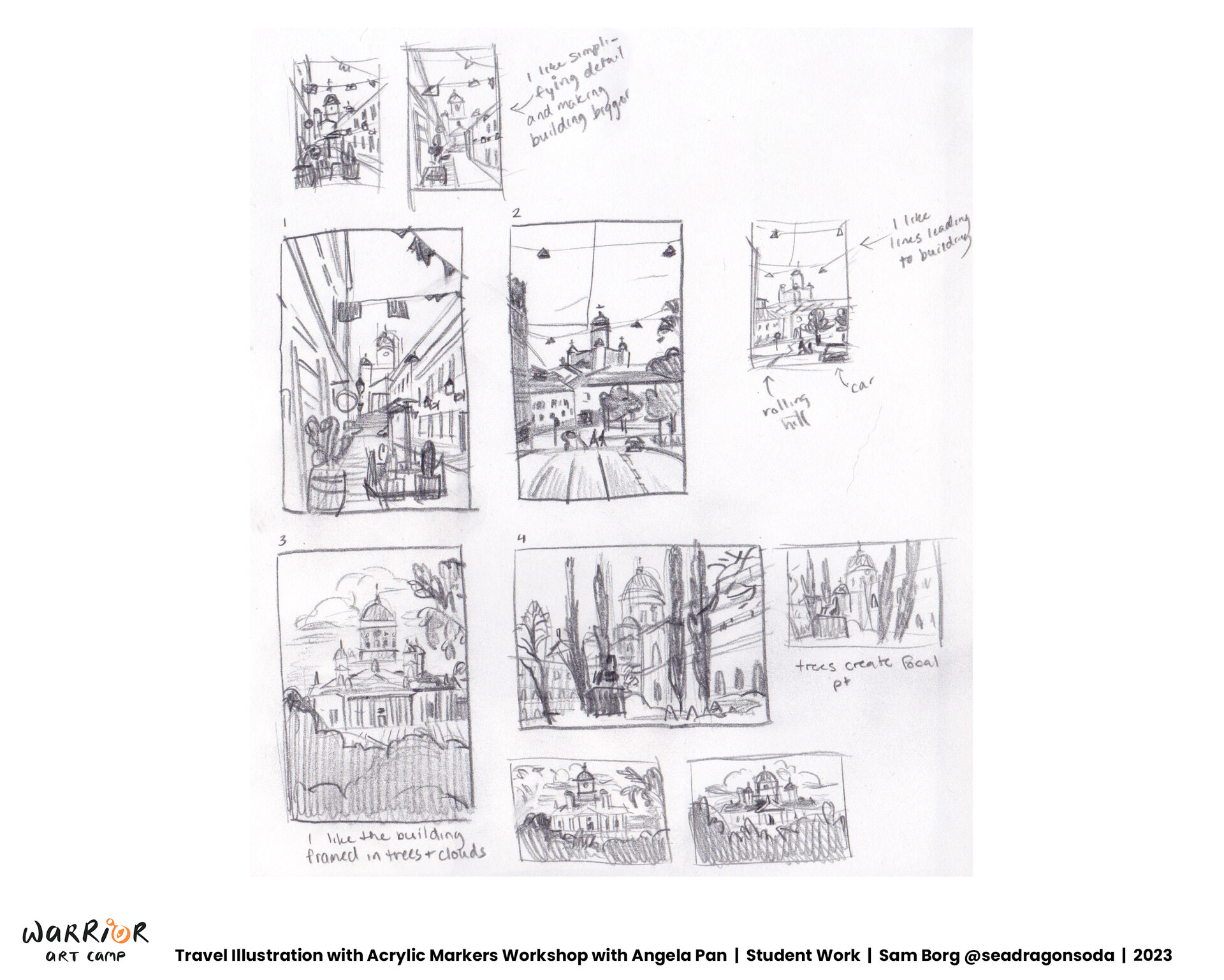 Warrior art camp sam borg acrylic marker travel illustrations with