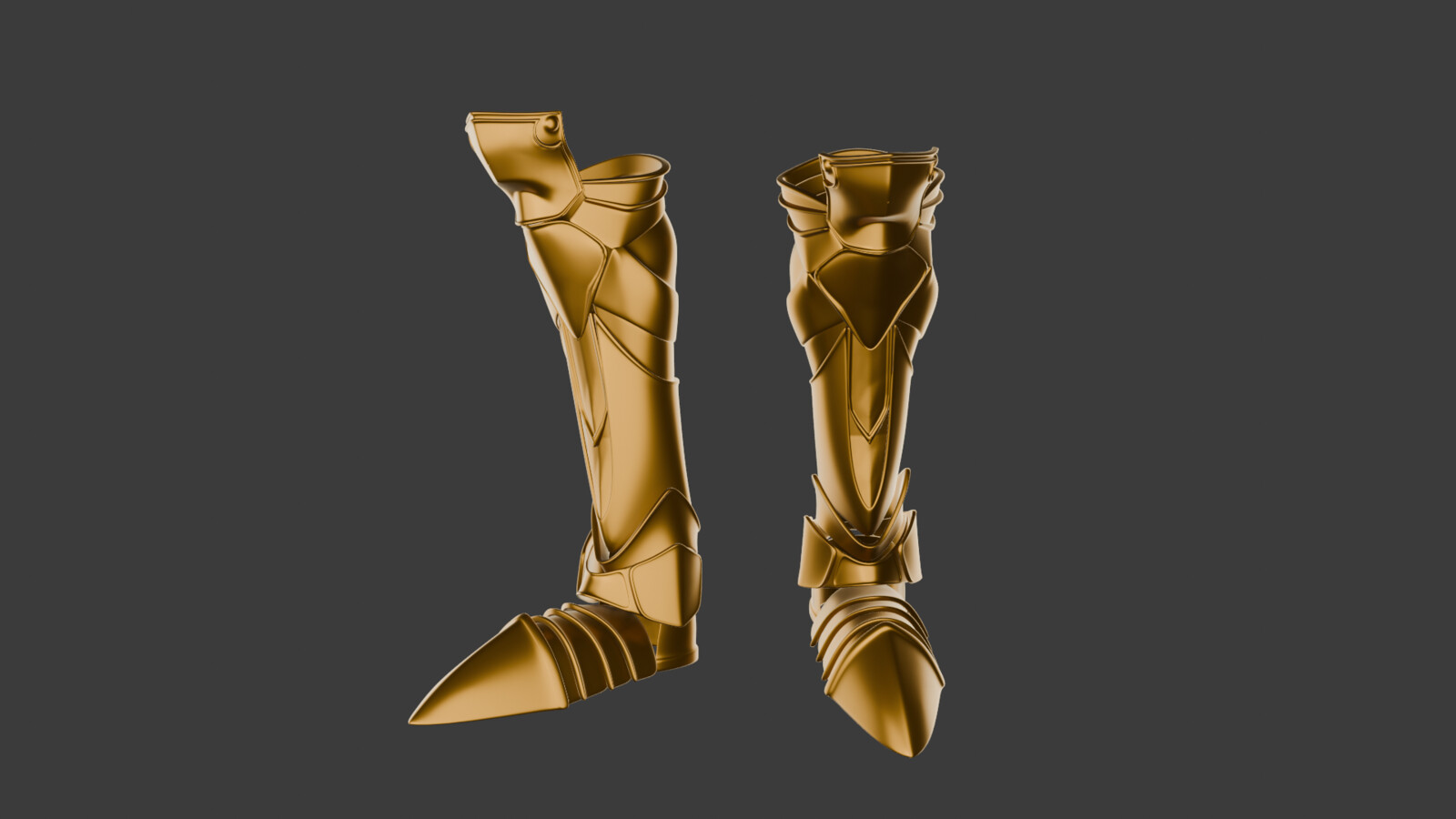 Final render of boots with basic texturing to bring out details
