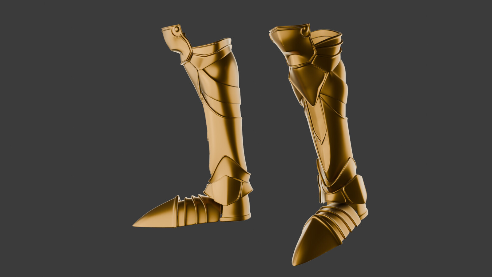Final render of boots with basic texturing to bring out details