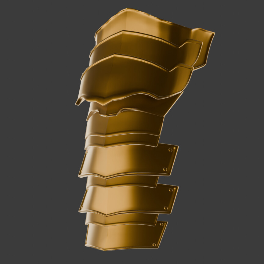 Final render of hip plates with basic texturing to bring out details
