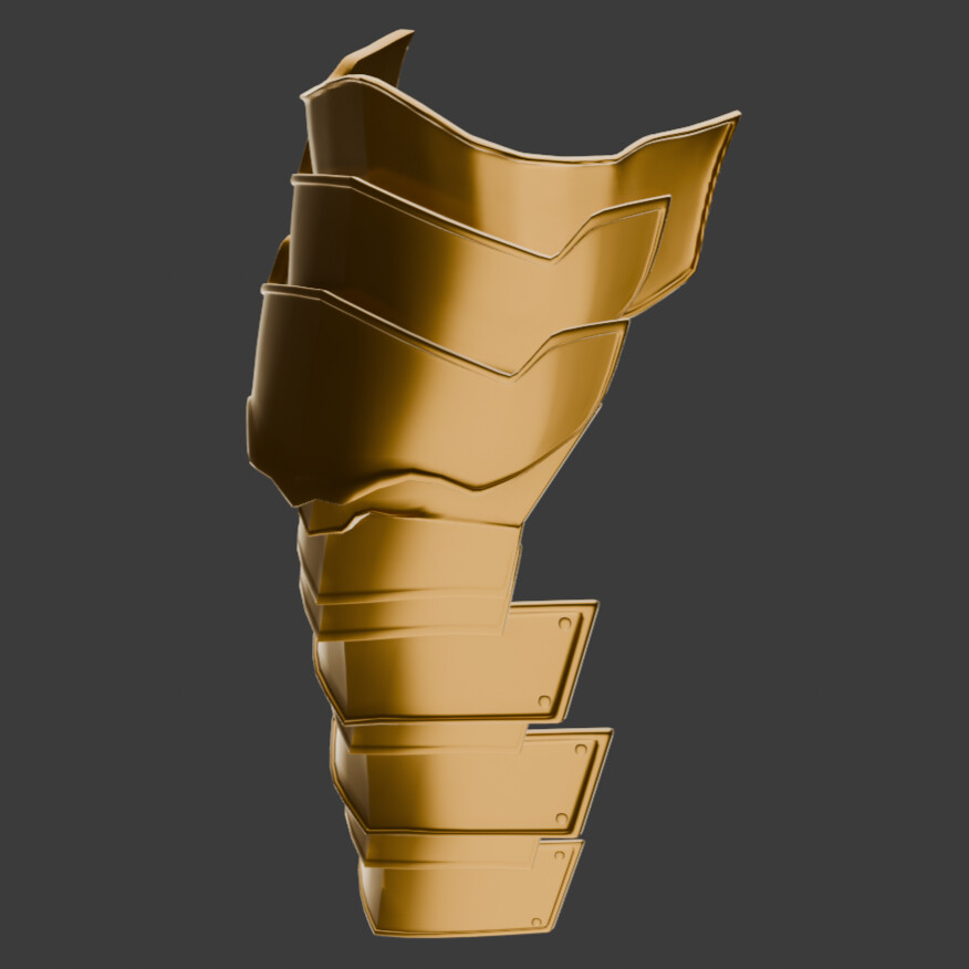 Final render of hip plates with basic texturing to bring out details