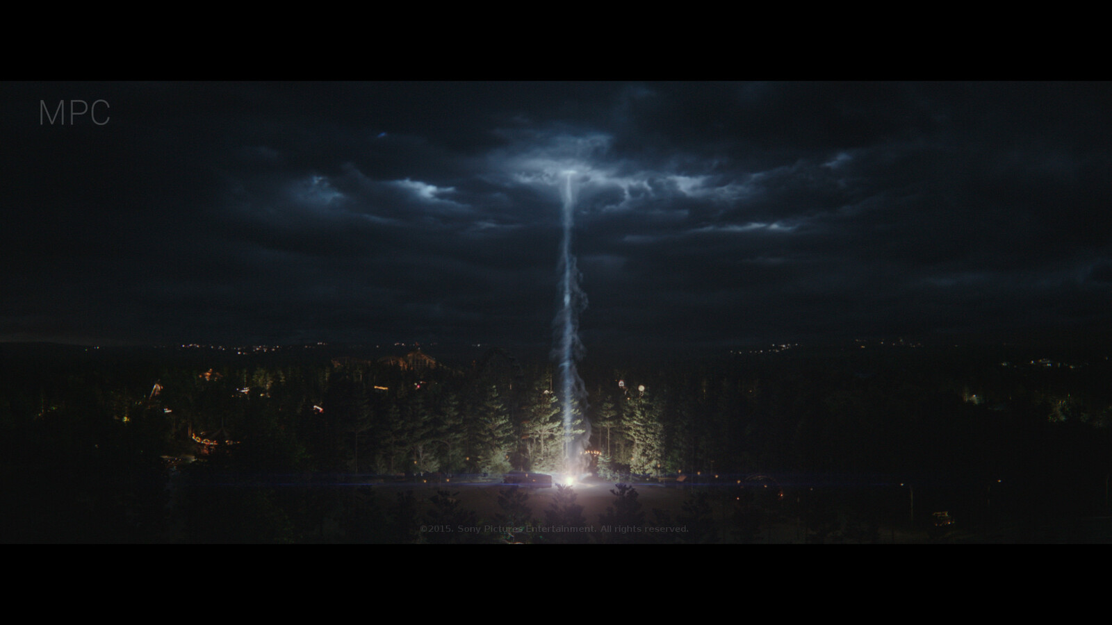Tasked with sky, lightning elements, and distant fairground matte painting