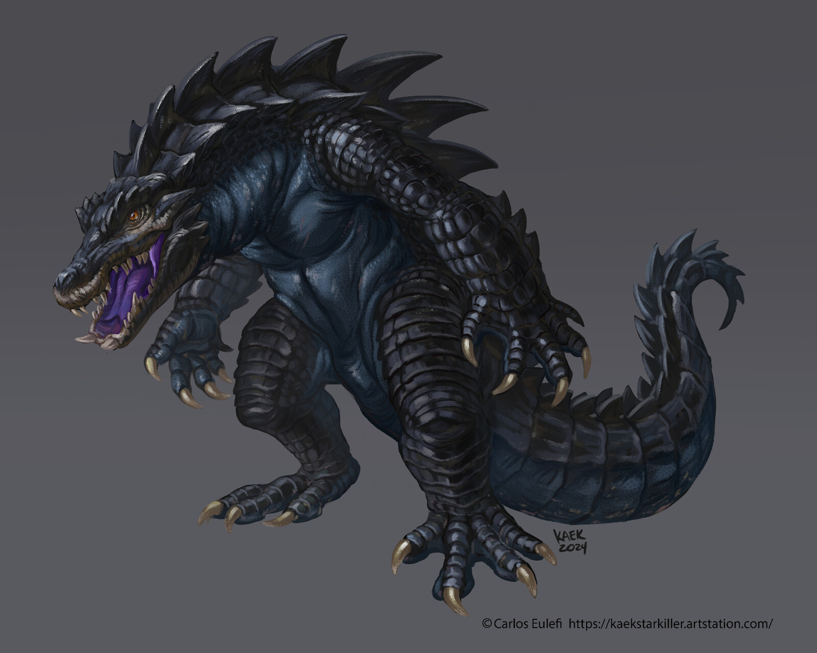 Gator kaiju commission, painted on Clip Studio paint.