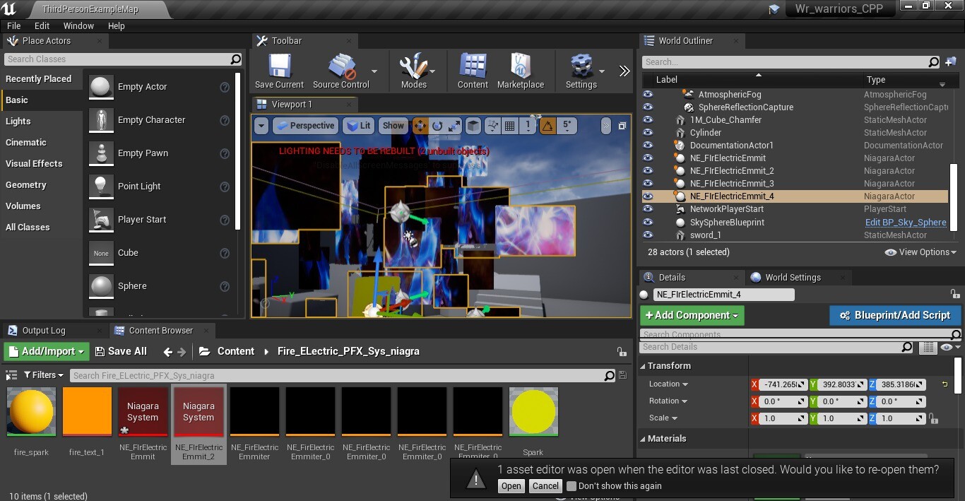 ArtStation - Fire spark Particle system Wr_Warriors(UE4)