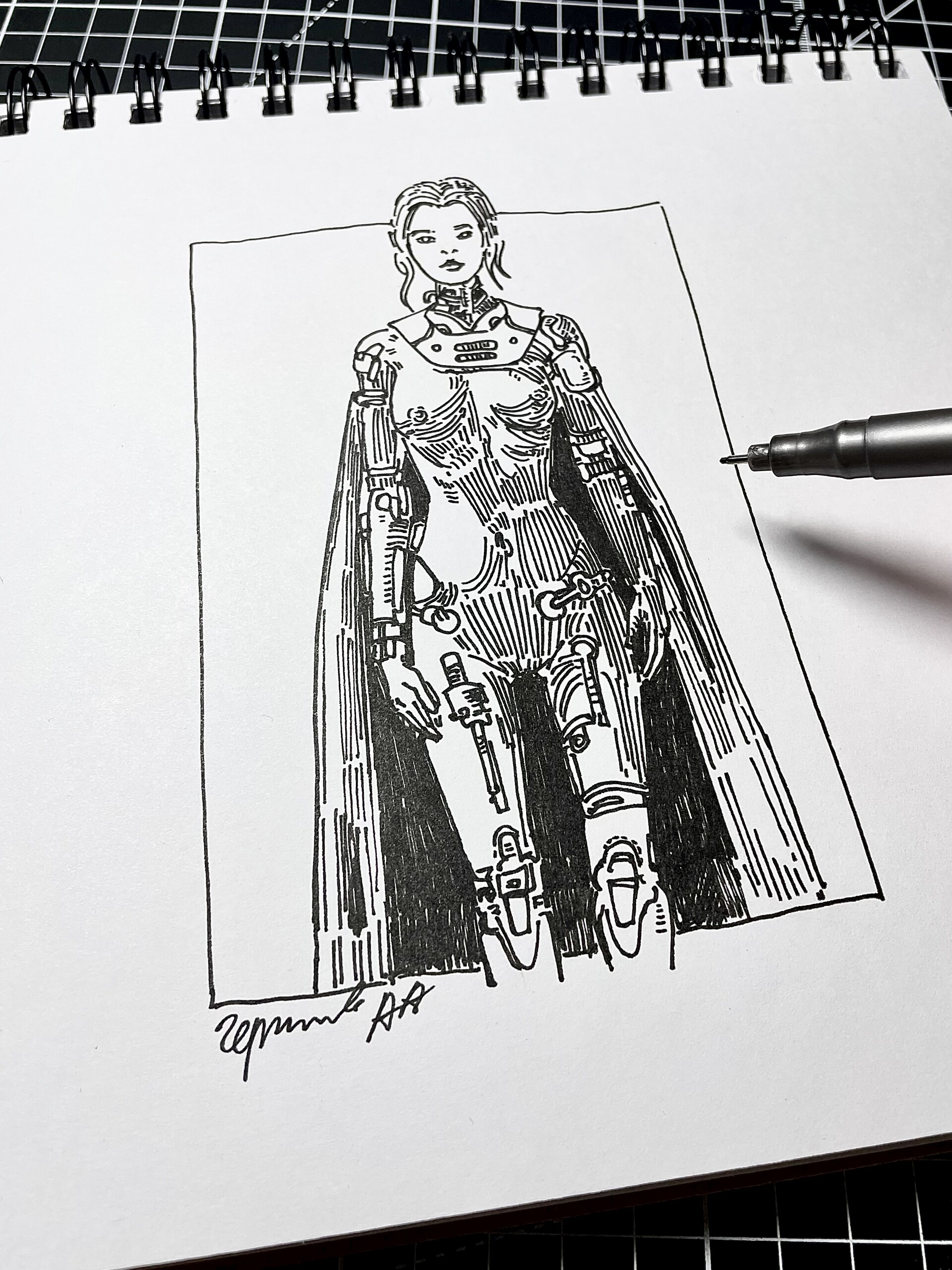 ArtStation - Android Girl | cyberpunk | liner drawing | no ai | speed ...