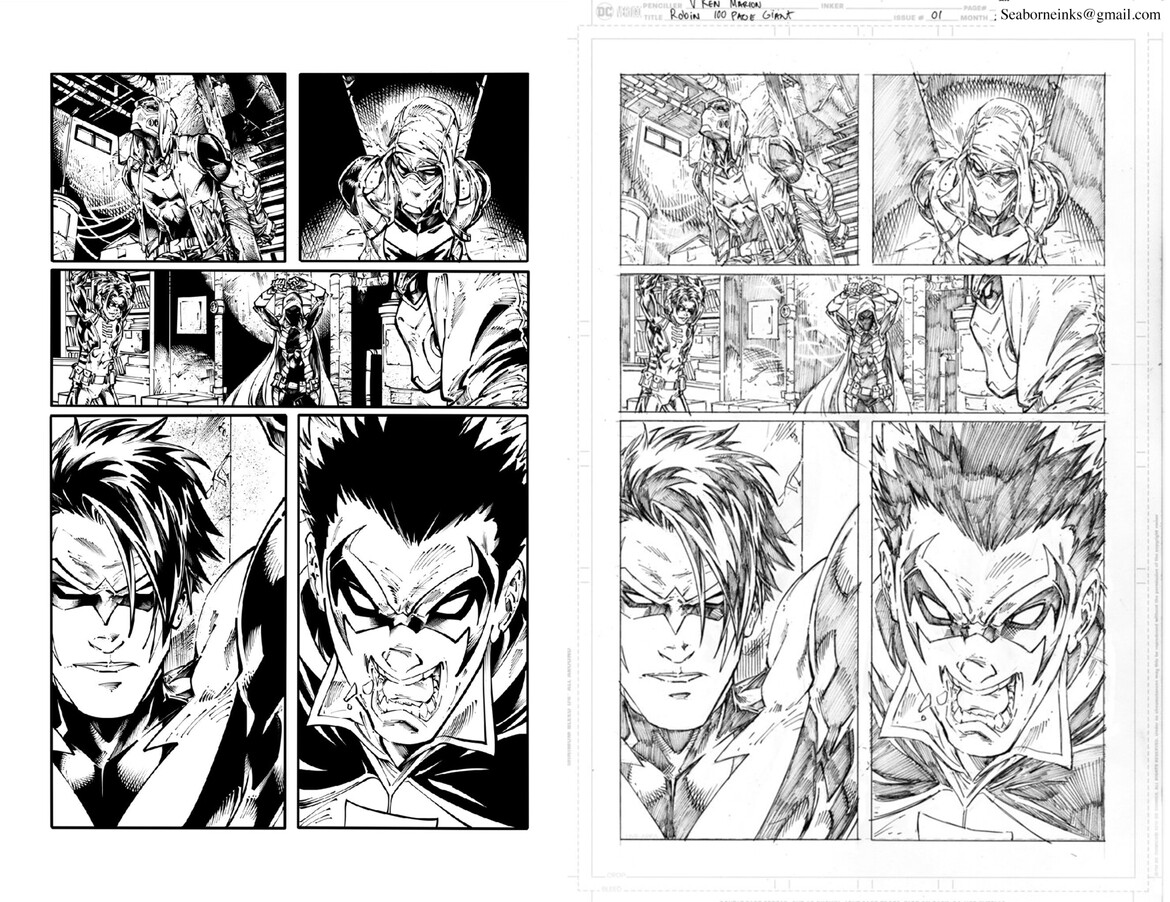 Sample Inks over V Ken Marion's Pencils